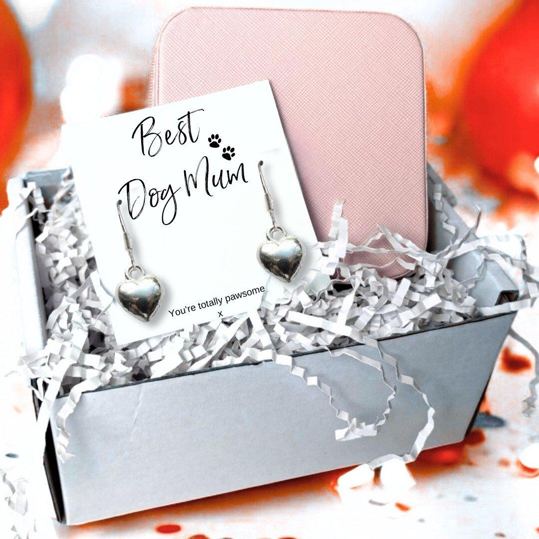 Silver - Aye Do Gifts - Best Dog Mum Earrings & Jewellery Box Gift - 1