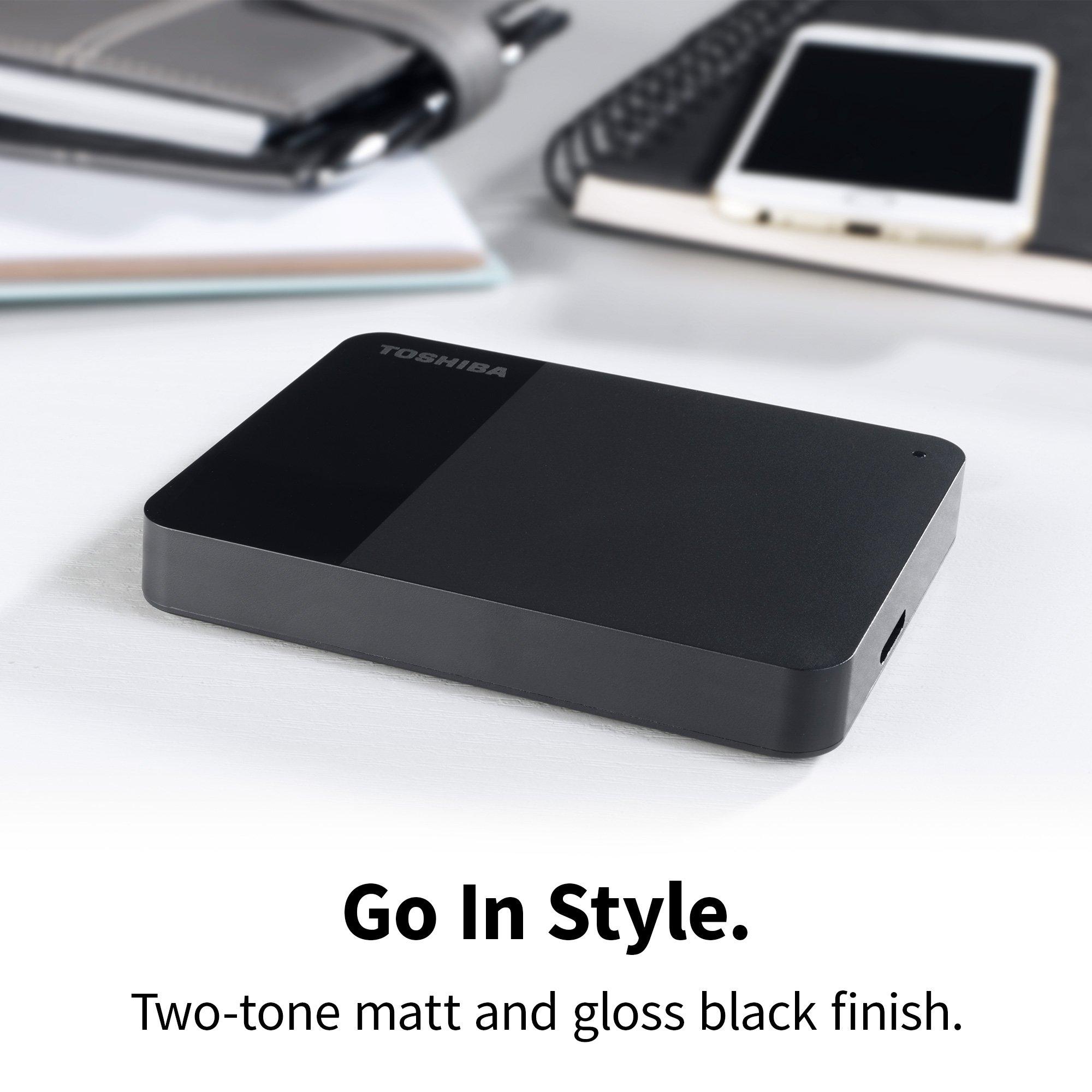 Black - Toshiba - Canvio Ready 4TB USB-A Portable External Hard Drive - 4