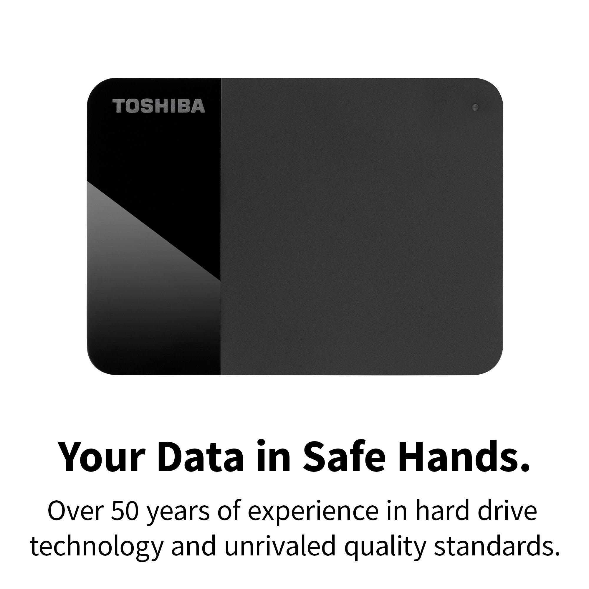 Black - Toshiba - Canvio Ready 4TB USB-A Portable External Hard Drive - 5