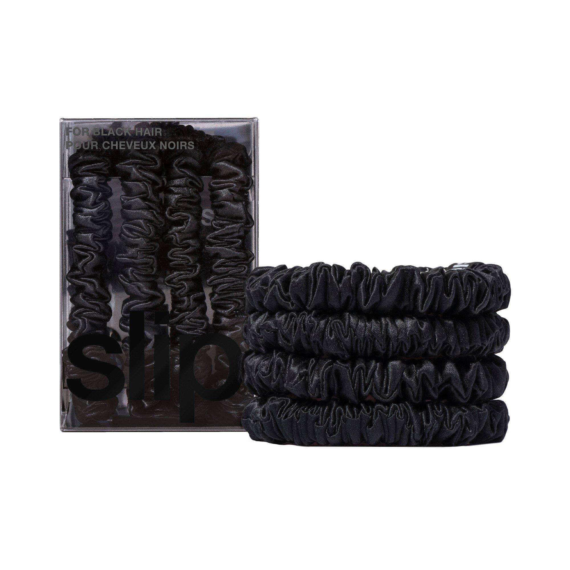 Black - Slip - Pure Silk Scrunchies - 1