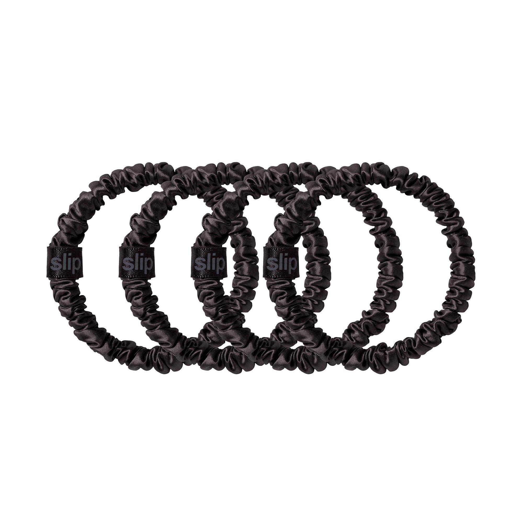Black - Slip - Pure Silk Scrunchies - 2