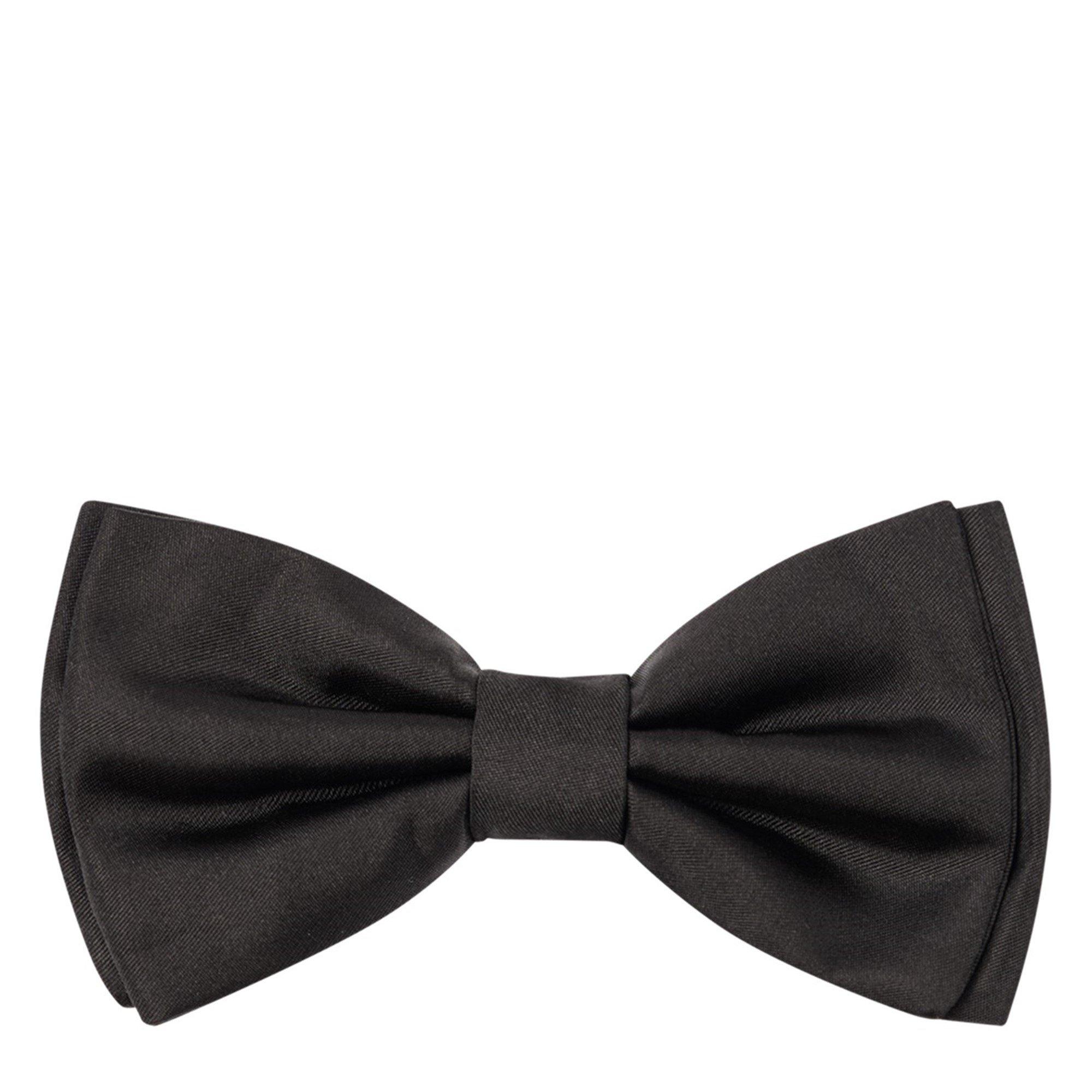 Black - Boss - Men's H Bow Tie, Premium Silk - 1
