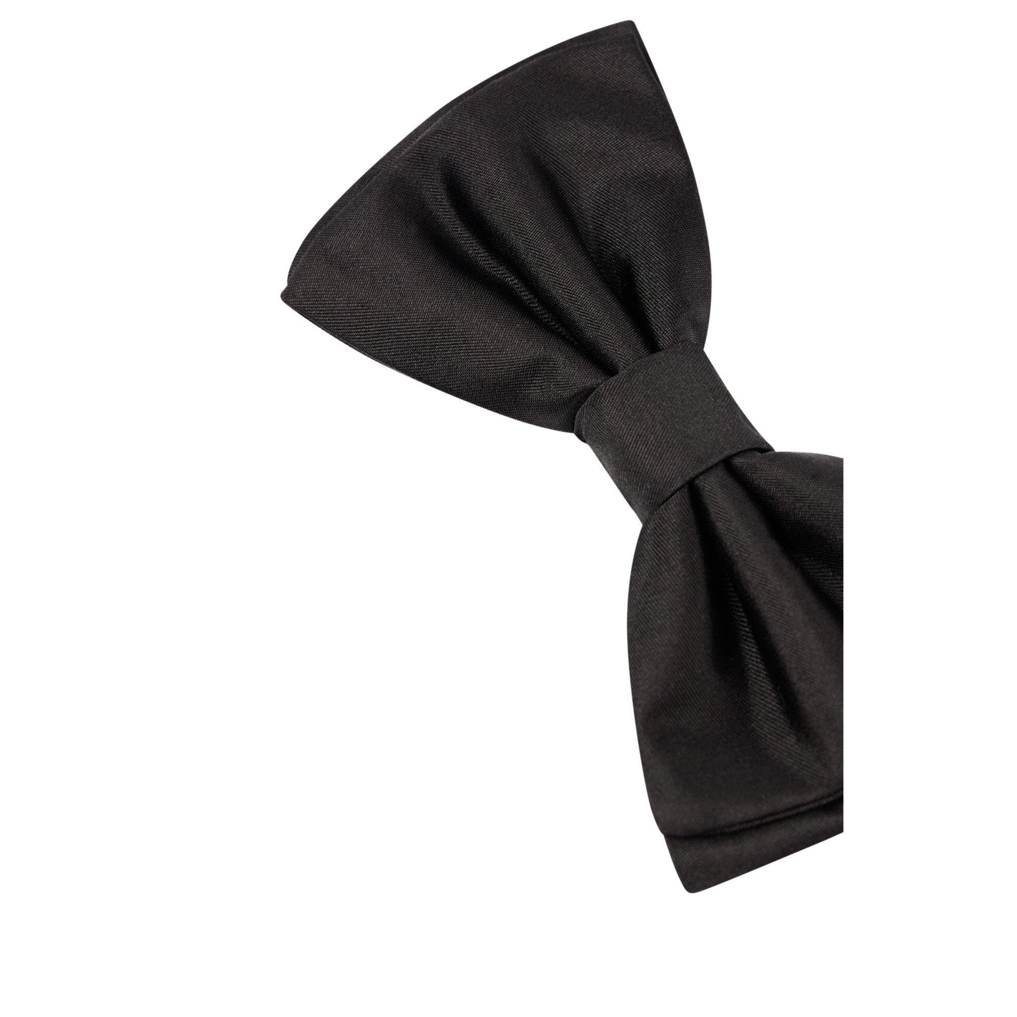 Black - Boss - Men's H Bow Tie, Premium Silk - 2