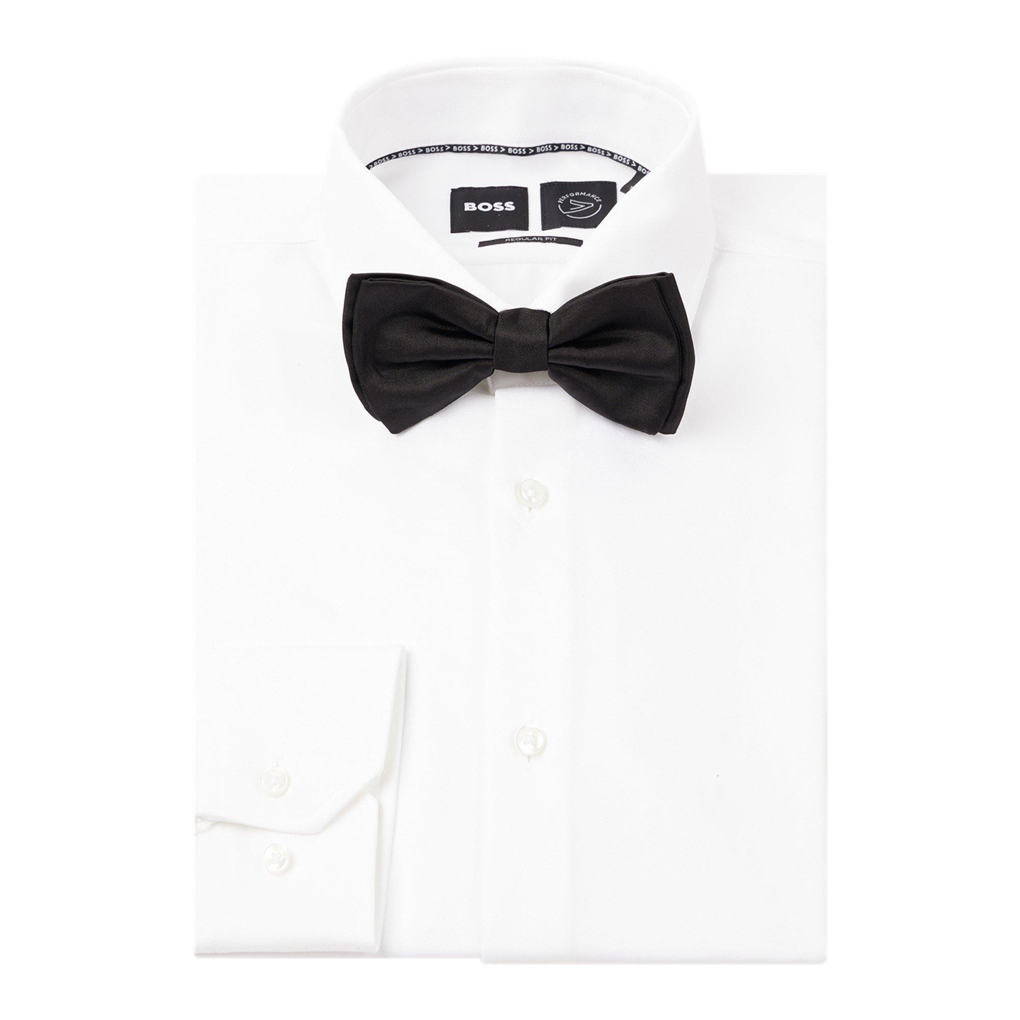 Black - Boss - Men's H Bow Tie, Premium Silk - 3