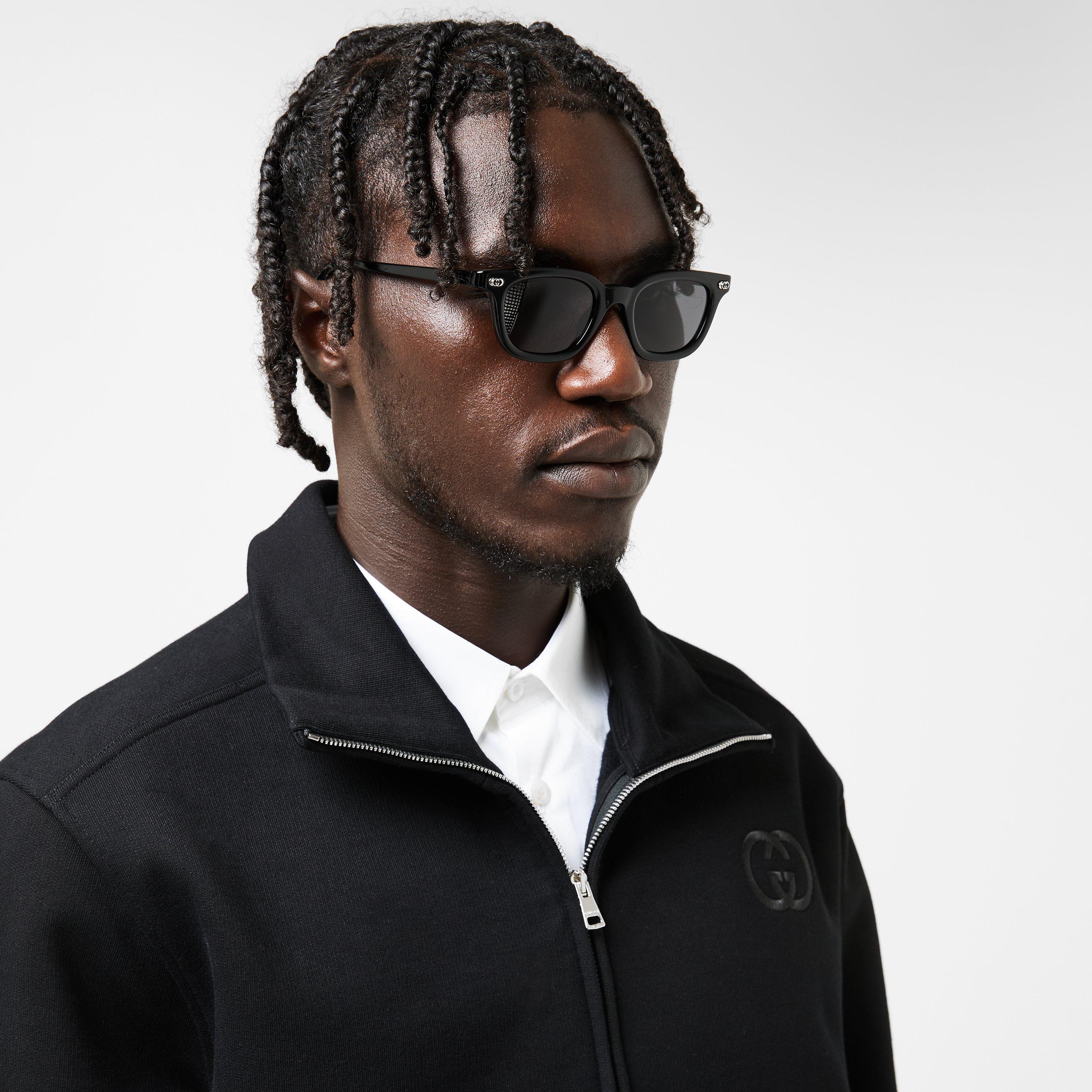 Black/Grey - Gucci - Men's Round Sunglasses - 3