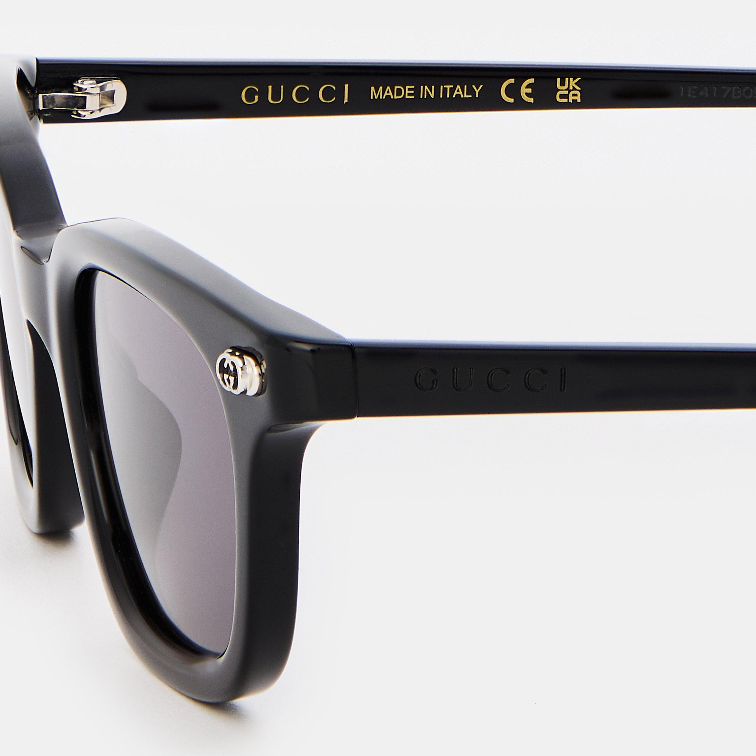 Black/Grey - Gucci - Men's Round Sunglasses - 4
