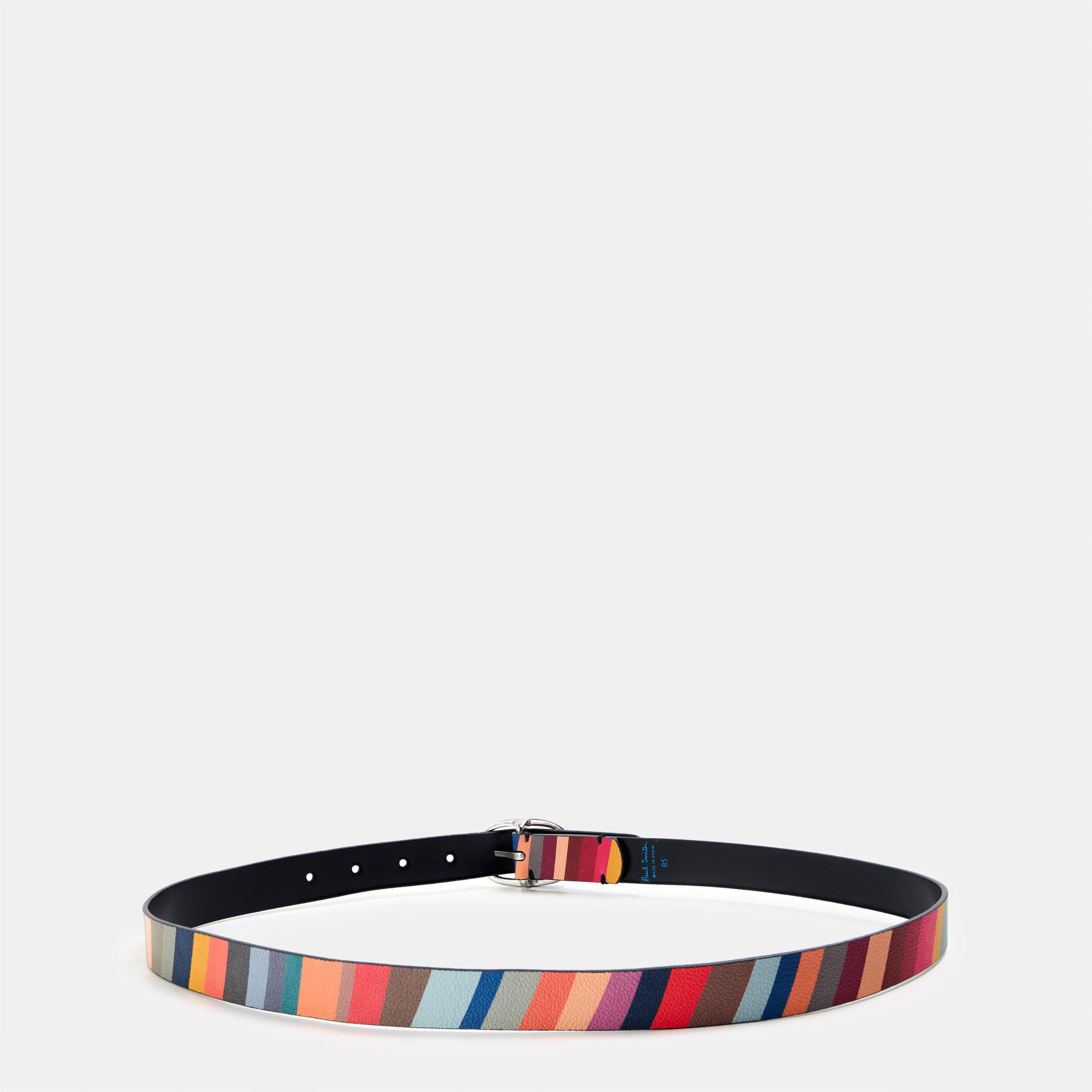 Multicolour - Paul Smith - Women's Reversible Swirl Faux Leather Belt - 2