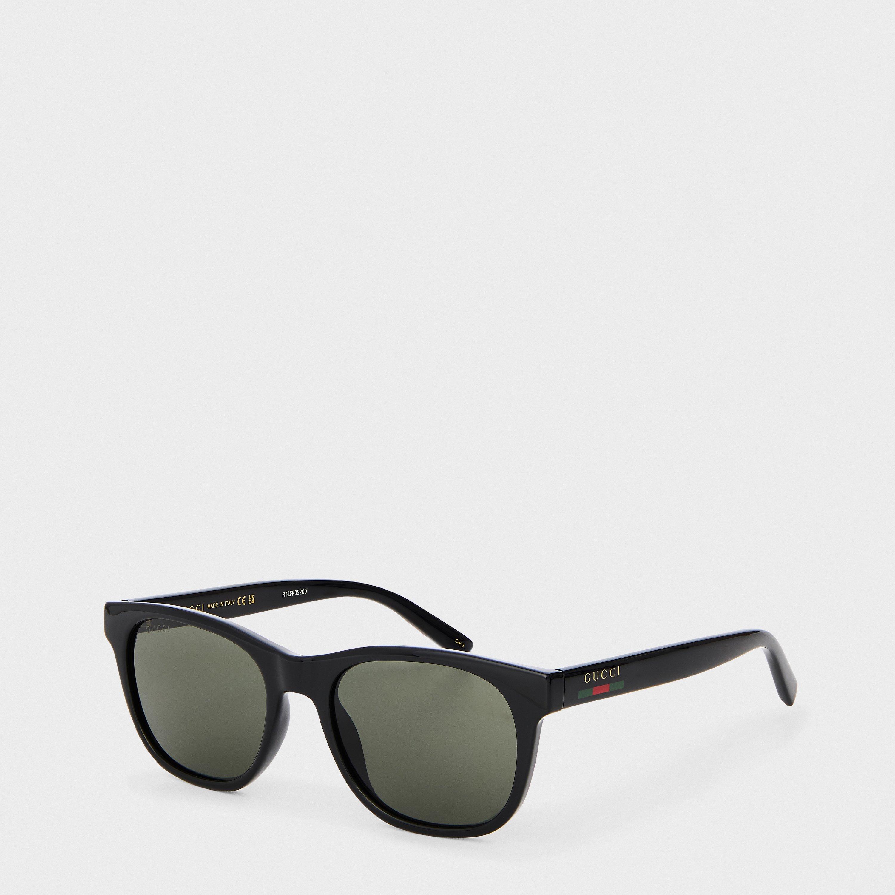 Black/Grey - Gucci - Men's Round Sunglasses - 1