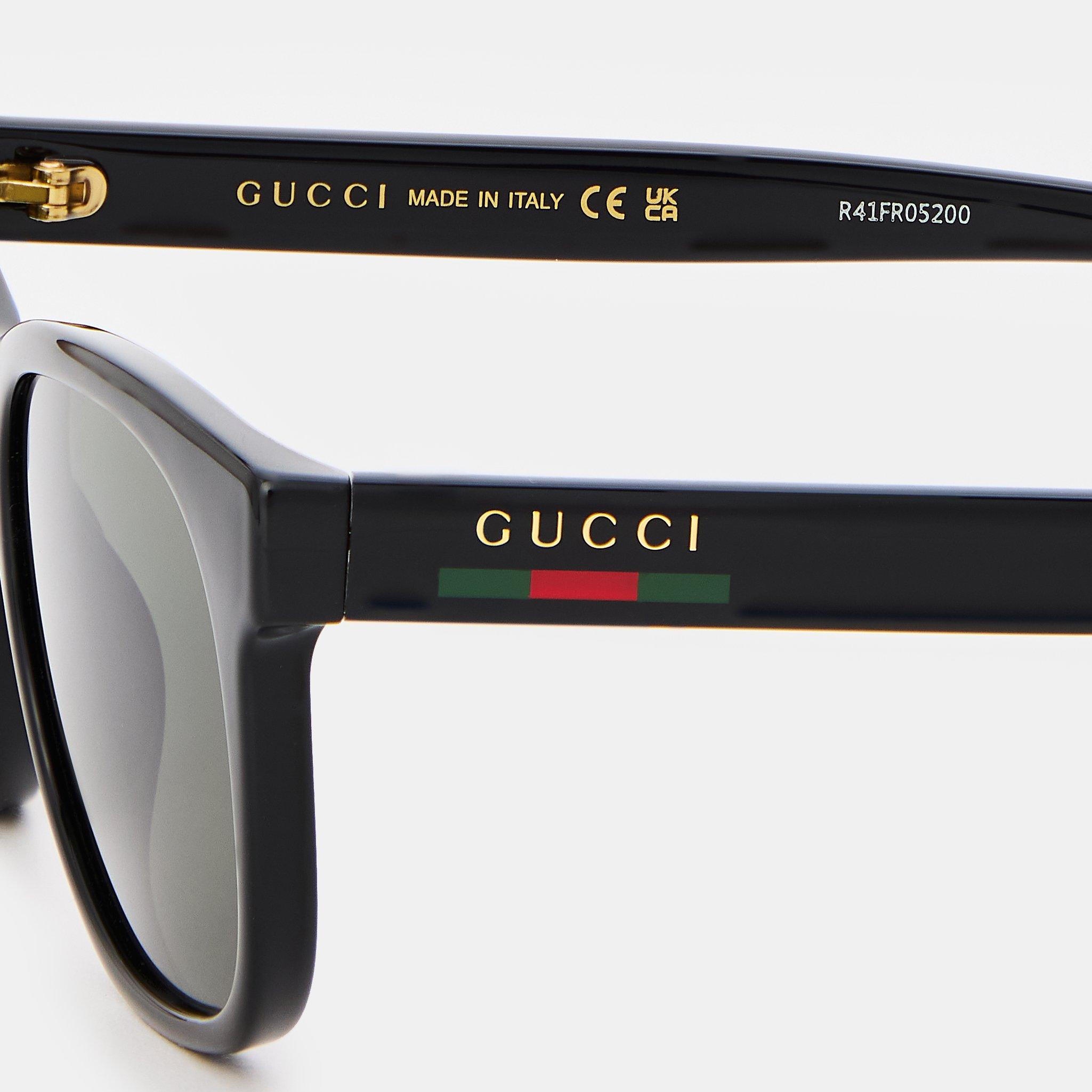 Black/Grey - Gucci - Men's Round Sunglasses - 4