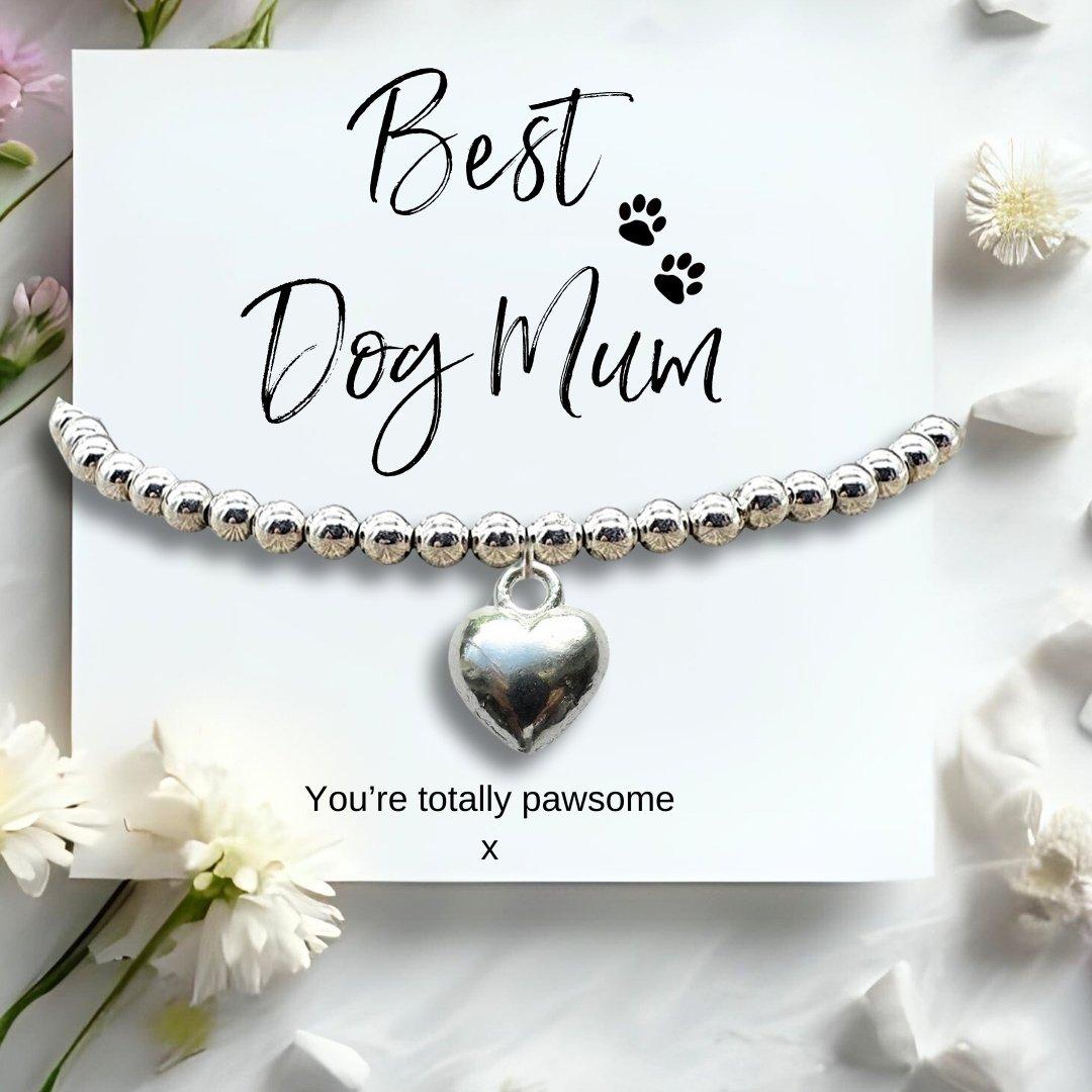 Silver - Aye Do Gifts - Best Dog Mum Bracelet and Gift Card - 1