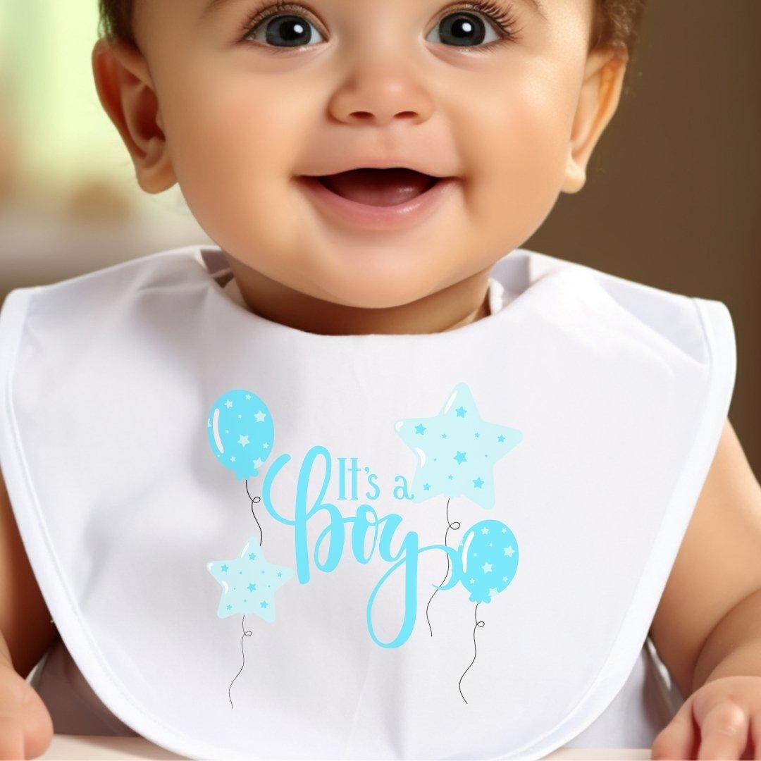 White - Aye Do - Its A Boy Baby Bib - 1