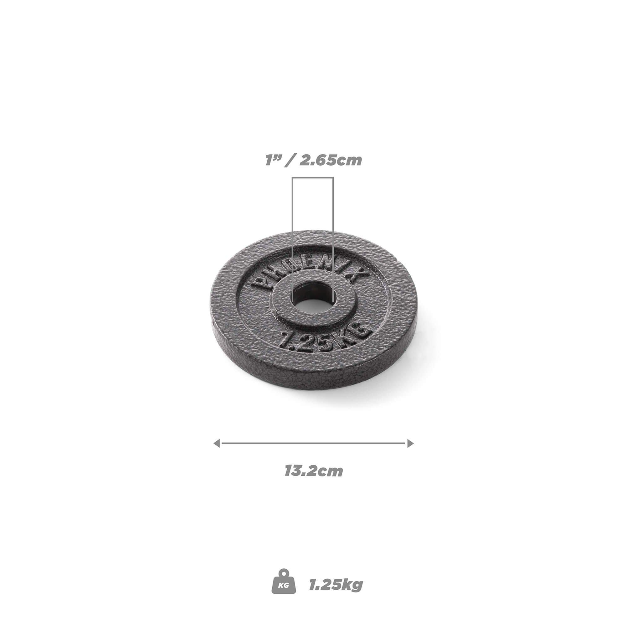 Dark Grey - Phoenix Fitness - Cast Iron Weight Plates 1-Inch Hole - 5