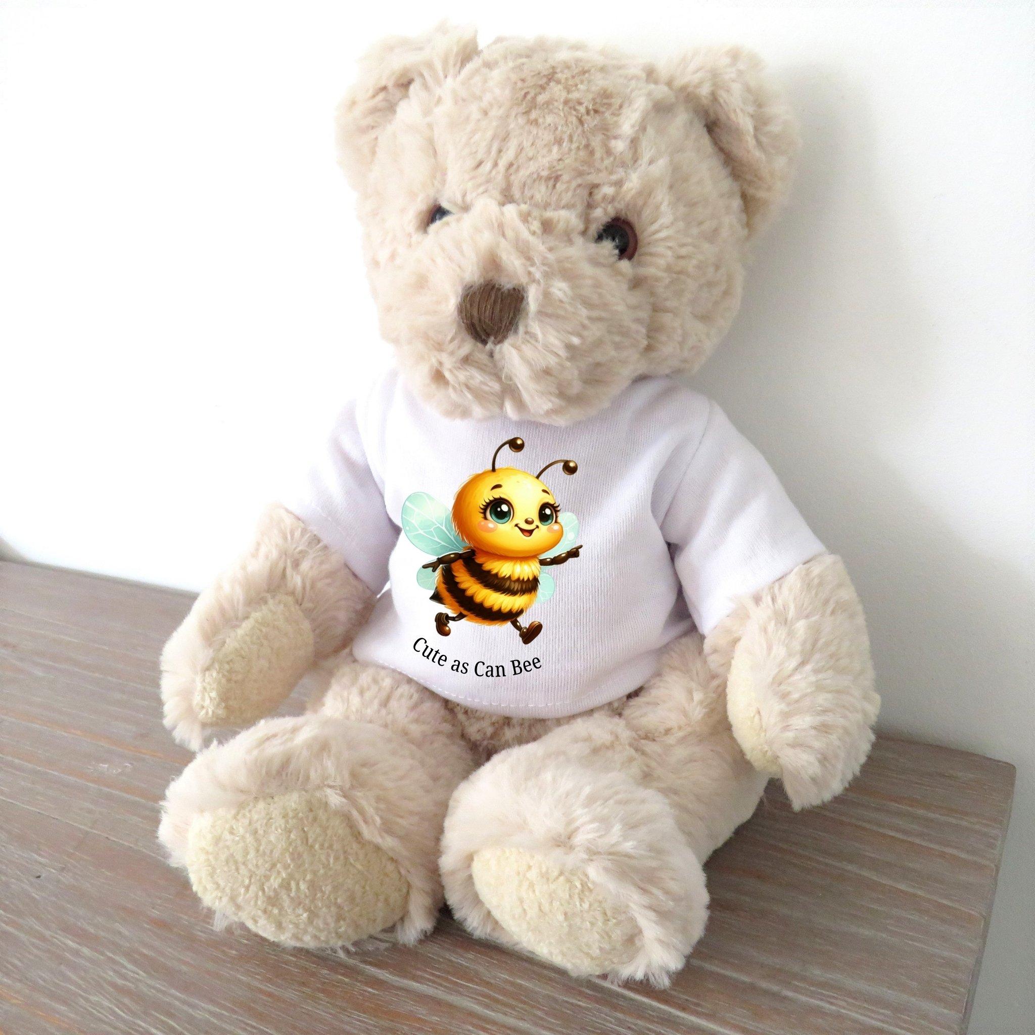 Cream - Aye Do Gifts - Teddy Bear with Cute as Can Bee T-Shirt - 1