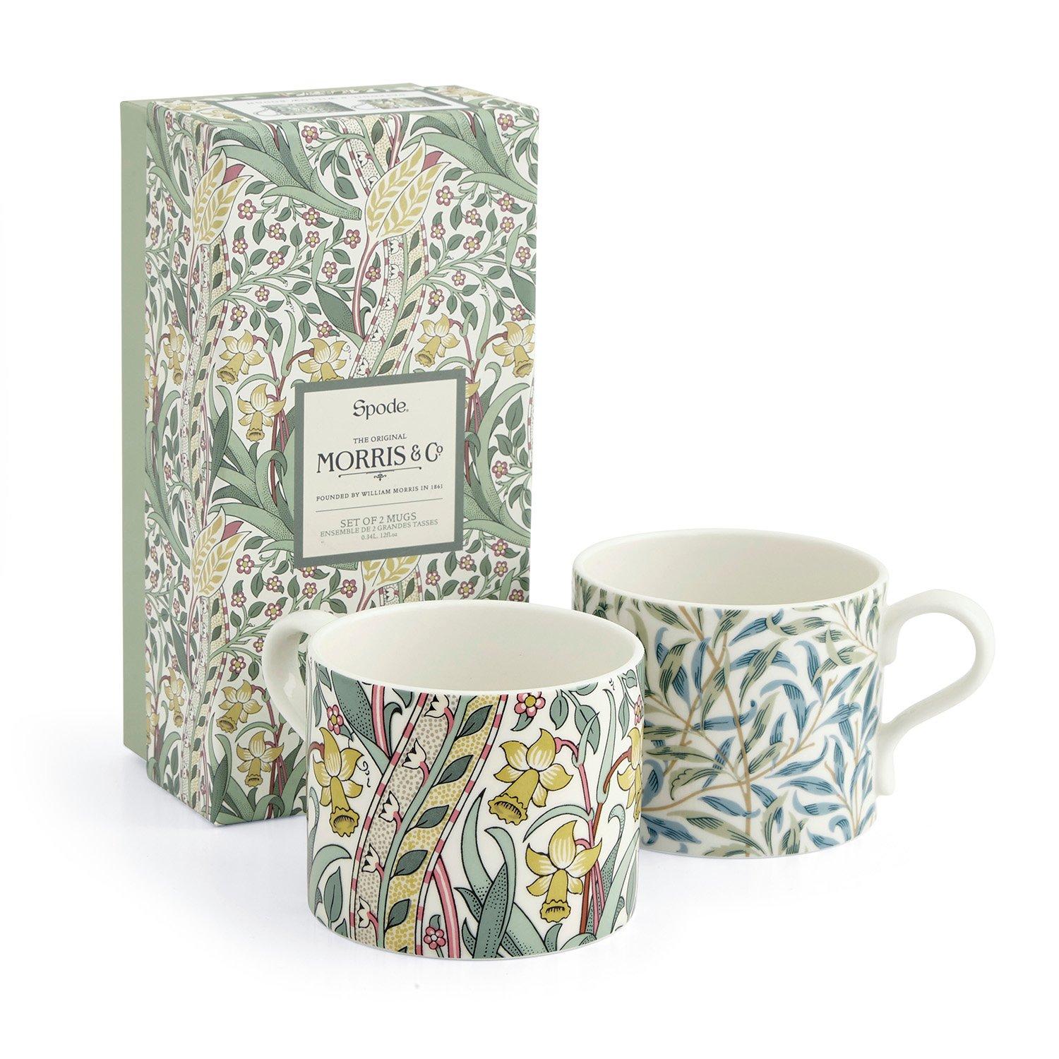 Spode  Morris & Co. Daffodil Set Of 2 Mugs - Green