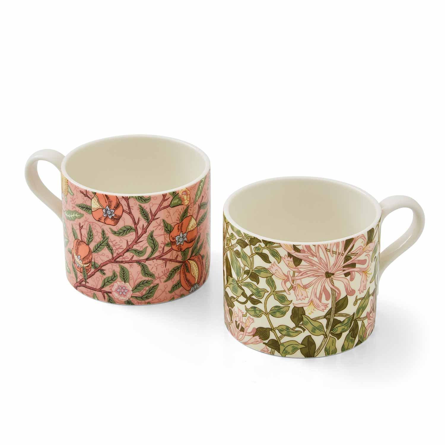 Pink - Spode - Spode Morris & Co. Fruit & Honeysuckle Mugs - 1