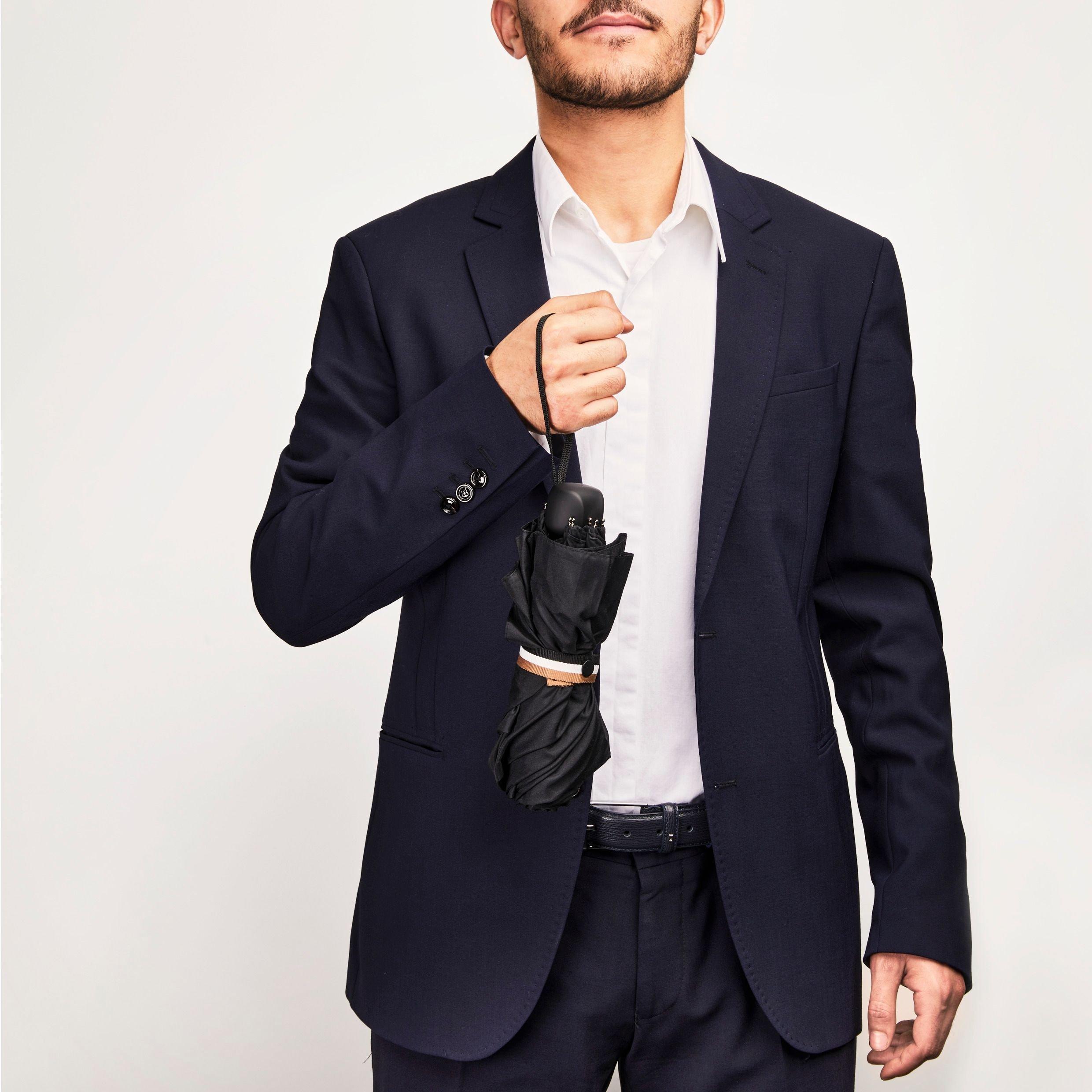 Black - Boss - Men's Mini Compact Travel Umbrella - 2