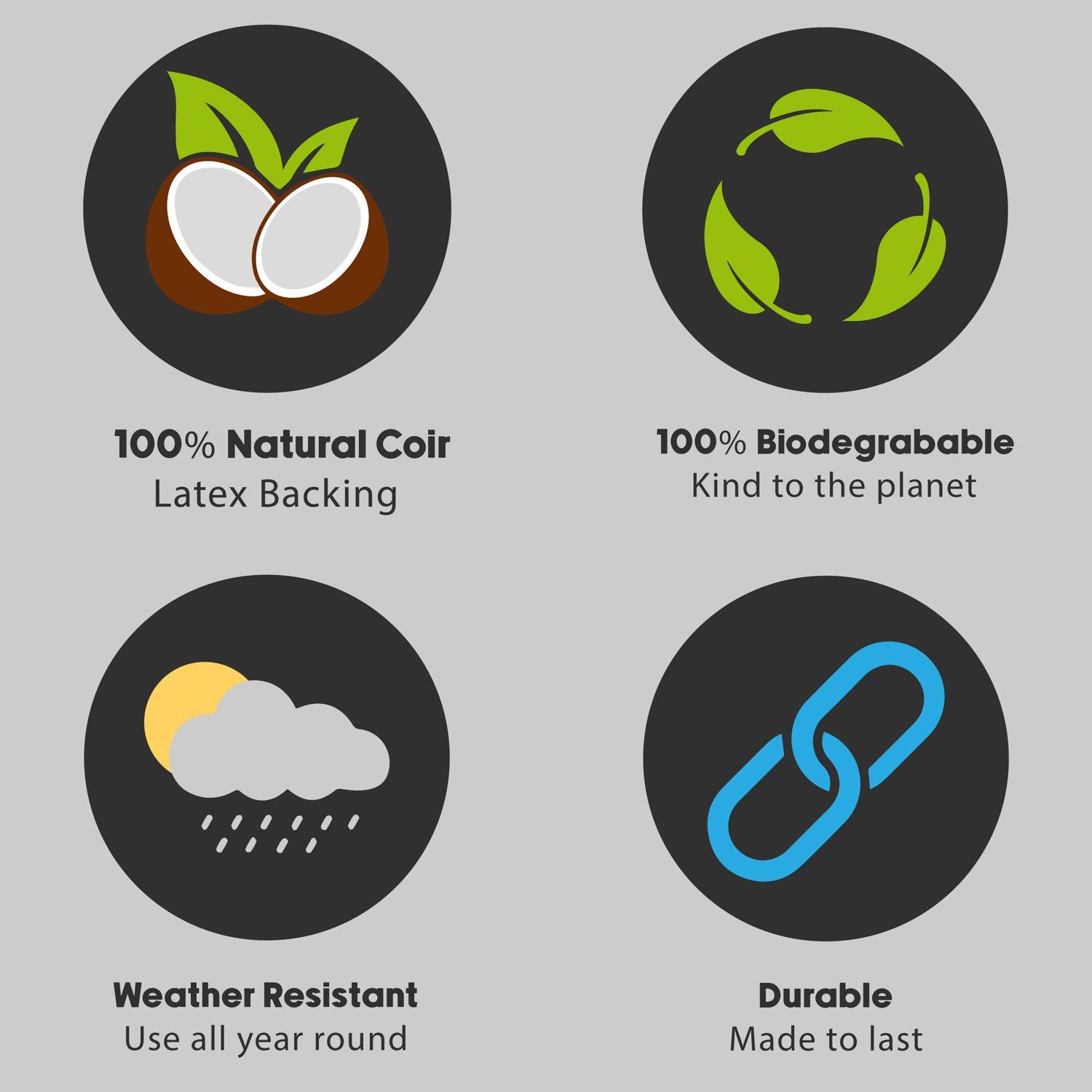 Multi - JVL - JVL Latex Coir - Woof 40x70cm - 10