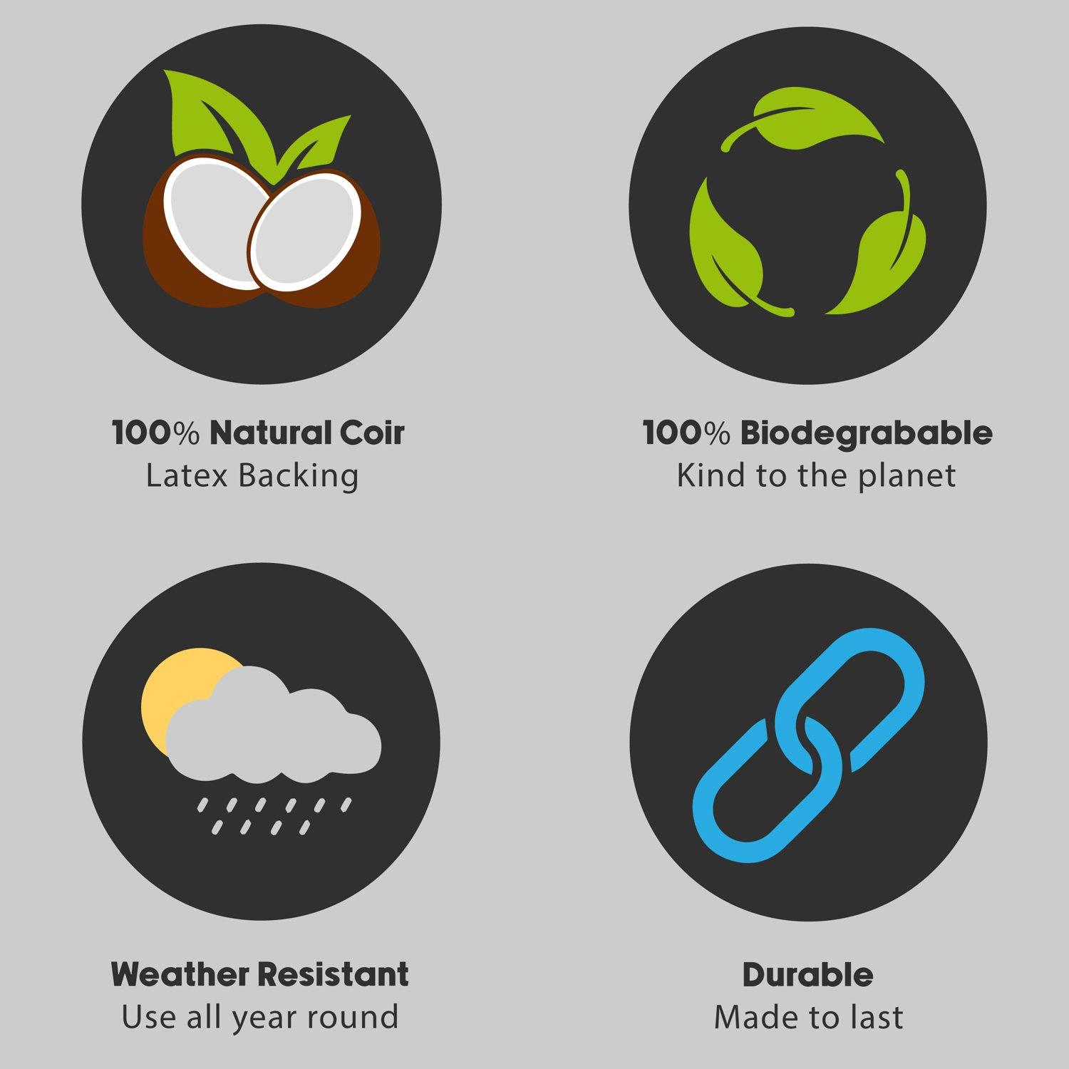 Multi - JVL - JVL Latex Coir - Strawberry Fields 40x70cm - 10