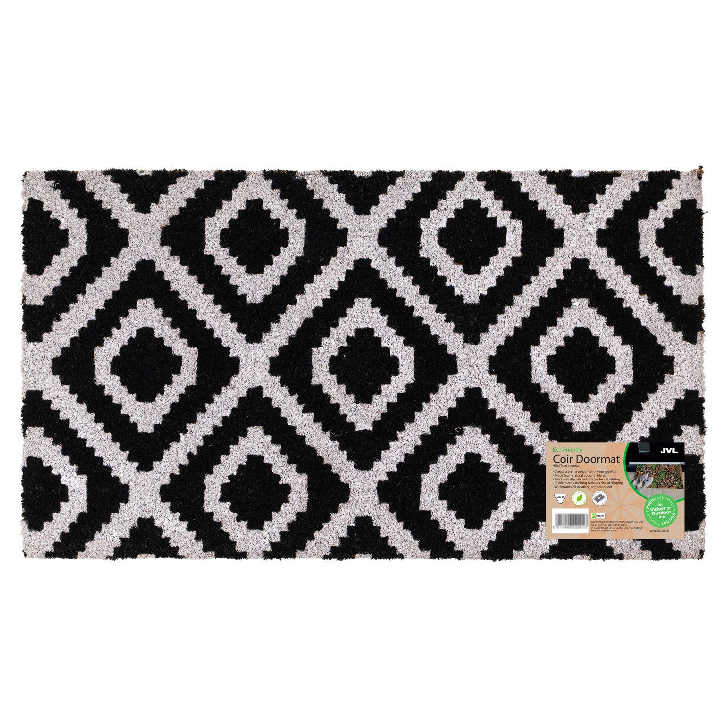 Multi - JVL - JVL Latex Coir - Monochrome Diamond 40x70cm - 14