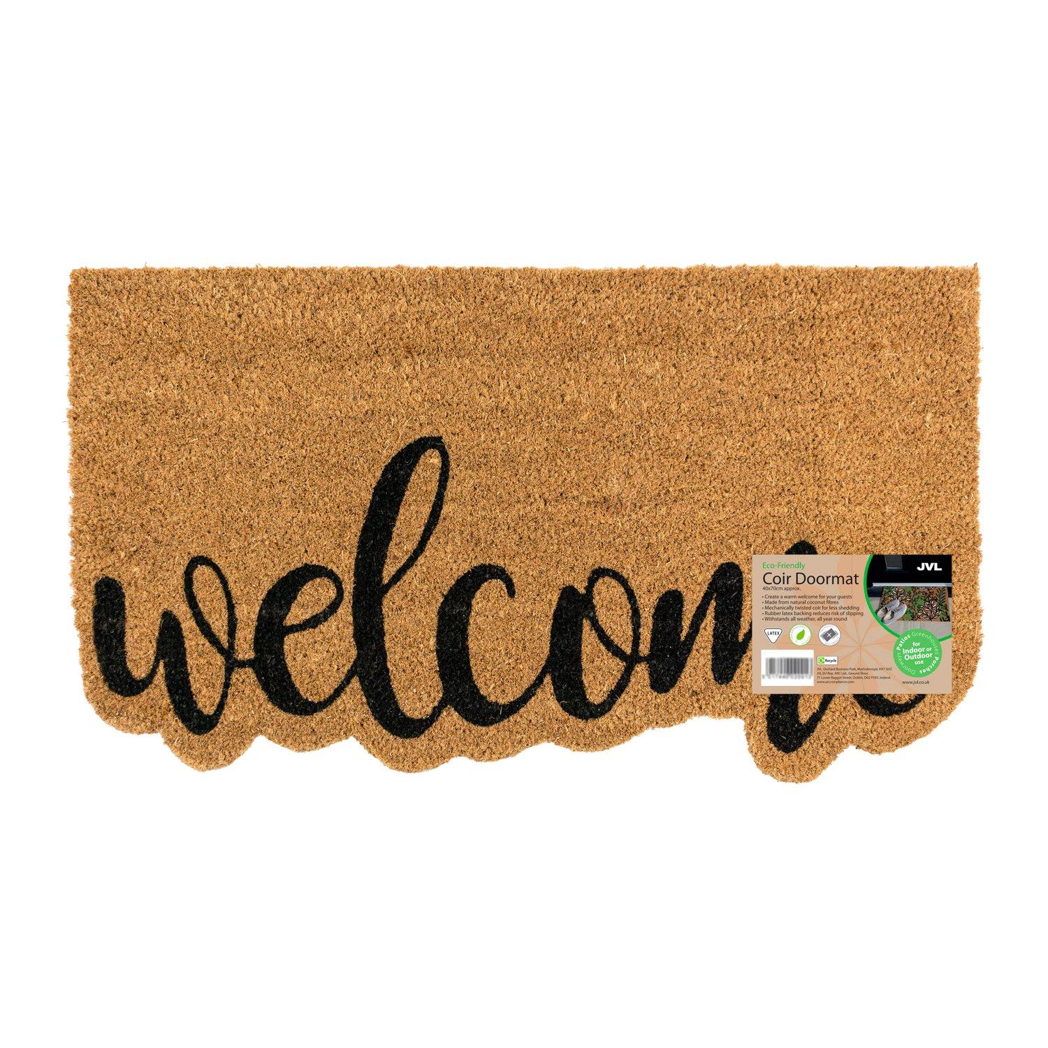 Multi - JVL - JVL Latex Shaped Coir - Welcome 40x70cm - 13