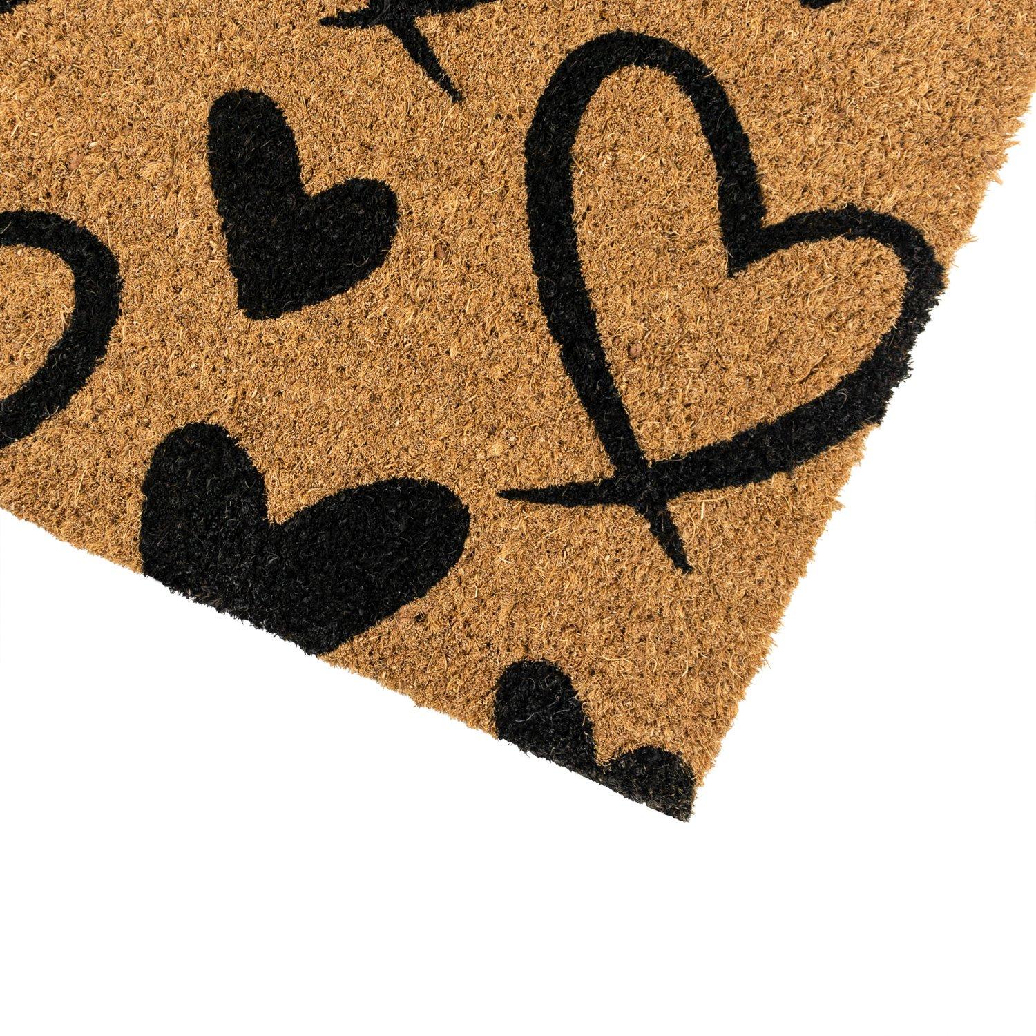Multi - JVL - JVL Latex Coir Runner - Hearts 40x120cm - 2