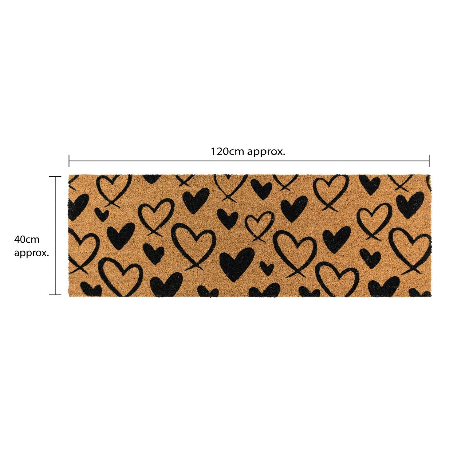 Multi - JVL - JVL Latex Coir Runner - Hearts 40x120cm - 13