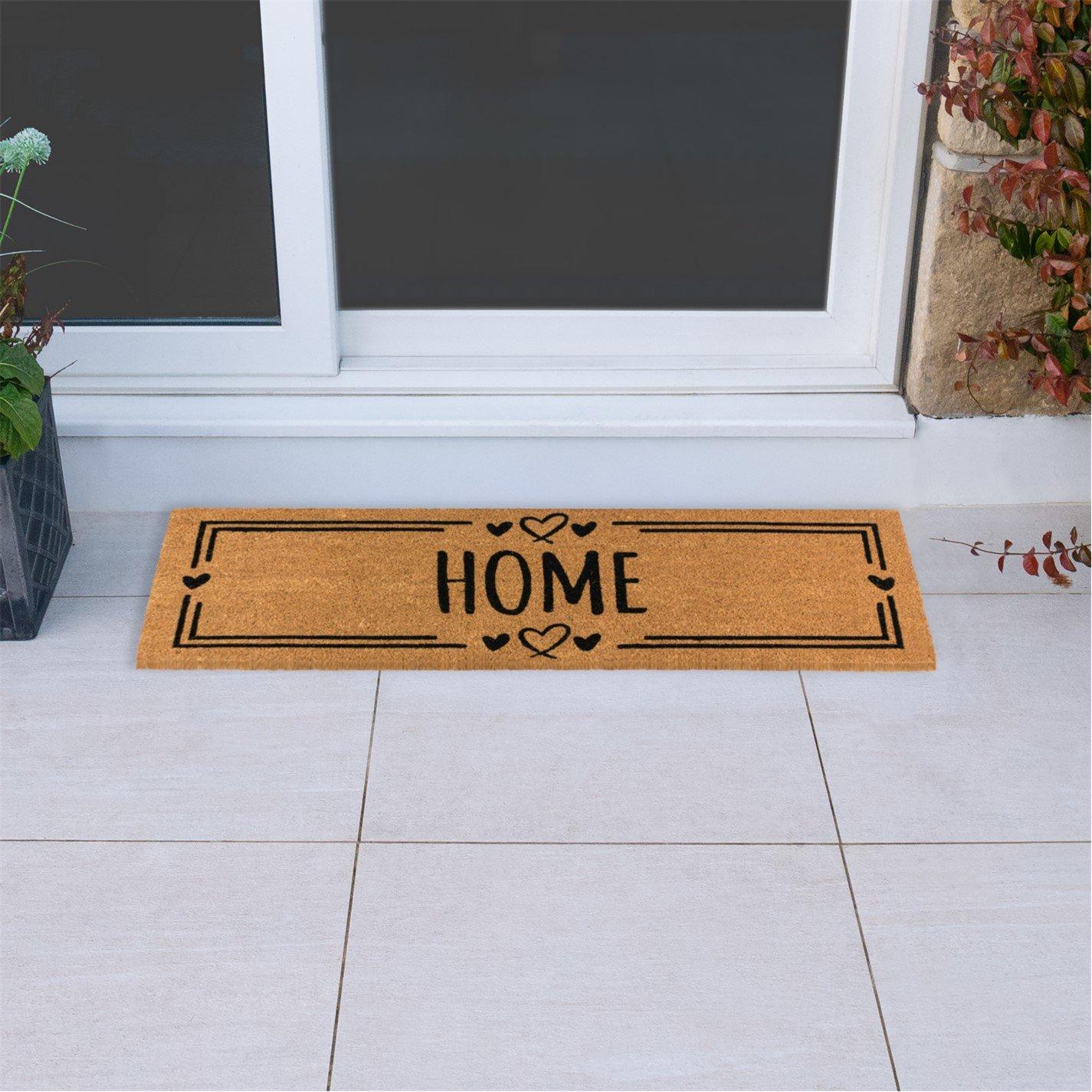Multi - JVL - Latex Coir Runner - Home Hearts 40x120cm - 1