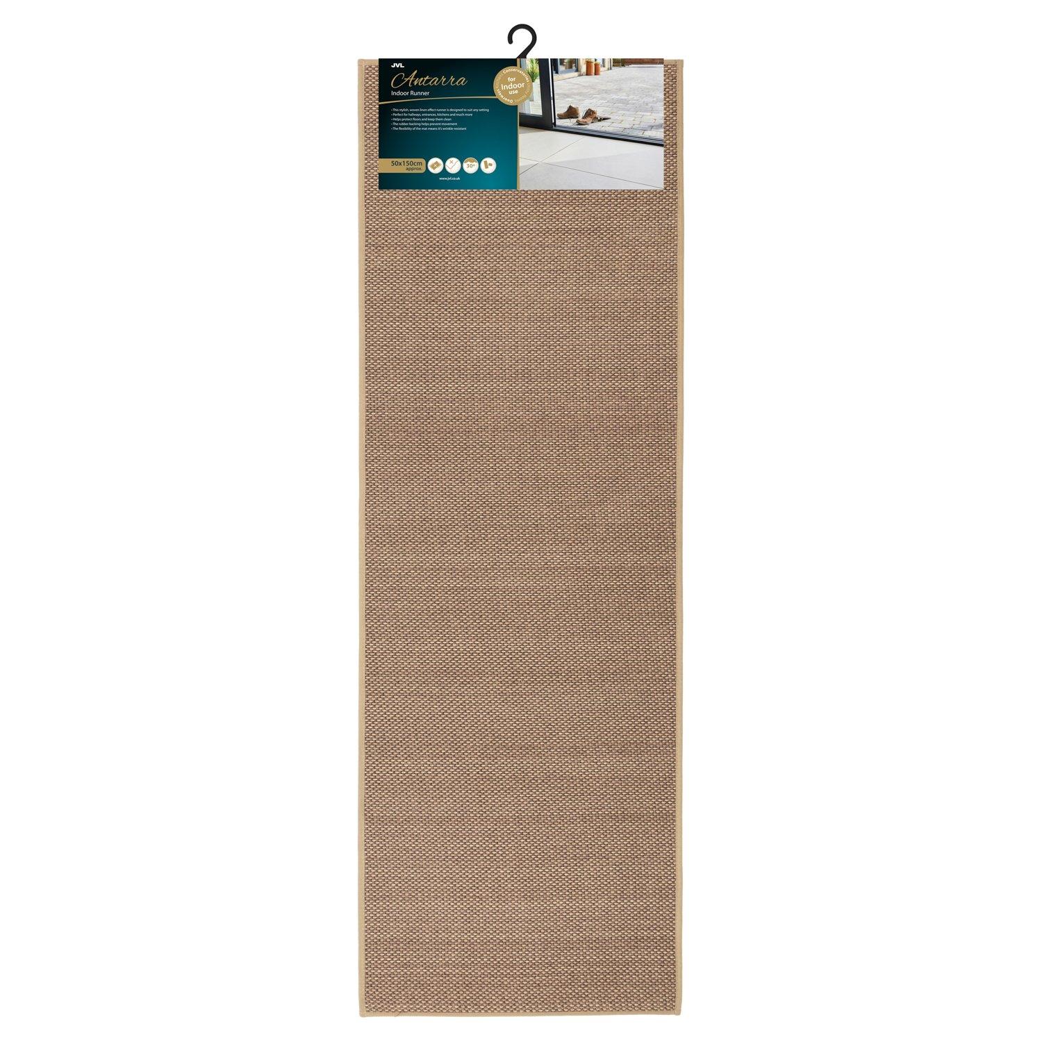 Beige - JVL - JVL Antarra Machine Washable Entrance Doormat and - 3