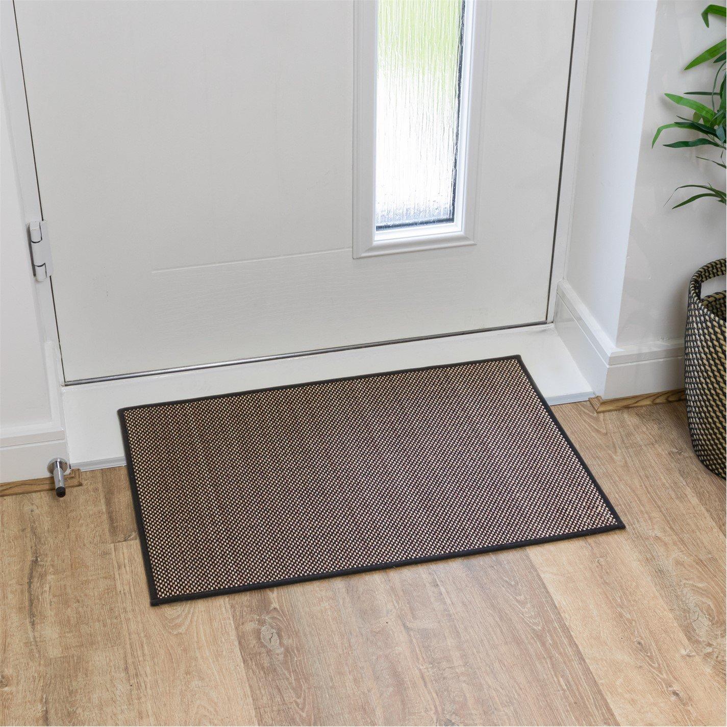 Jvl  Antarra Machine Washable Entrance Doormat And Rug - Brown - 50x75cm