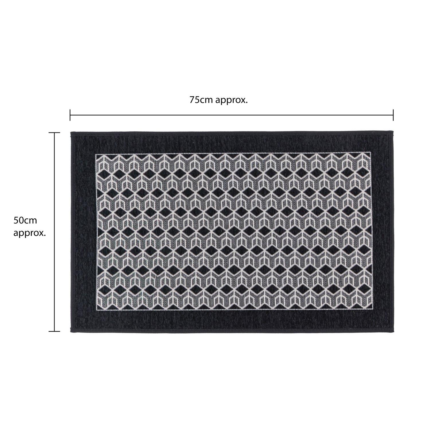Black - JVL - JVL Allure Machine Washable Entrance Doormat and R - 11