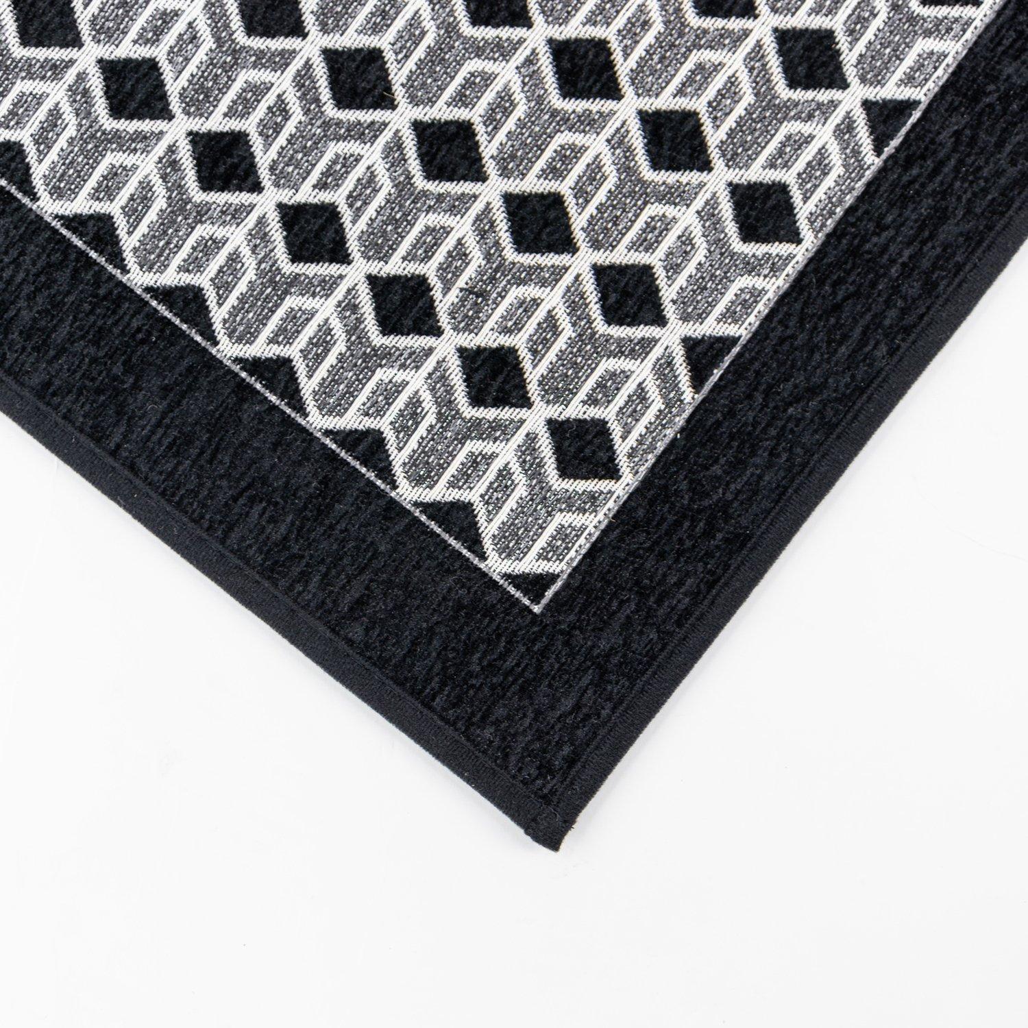 Black - JVL - JVL Allure Machine Washable Entrance Doormat and R - 4