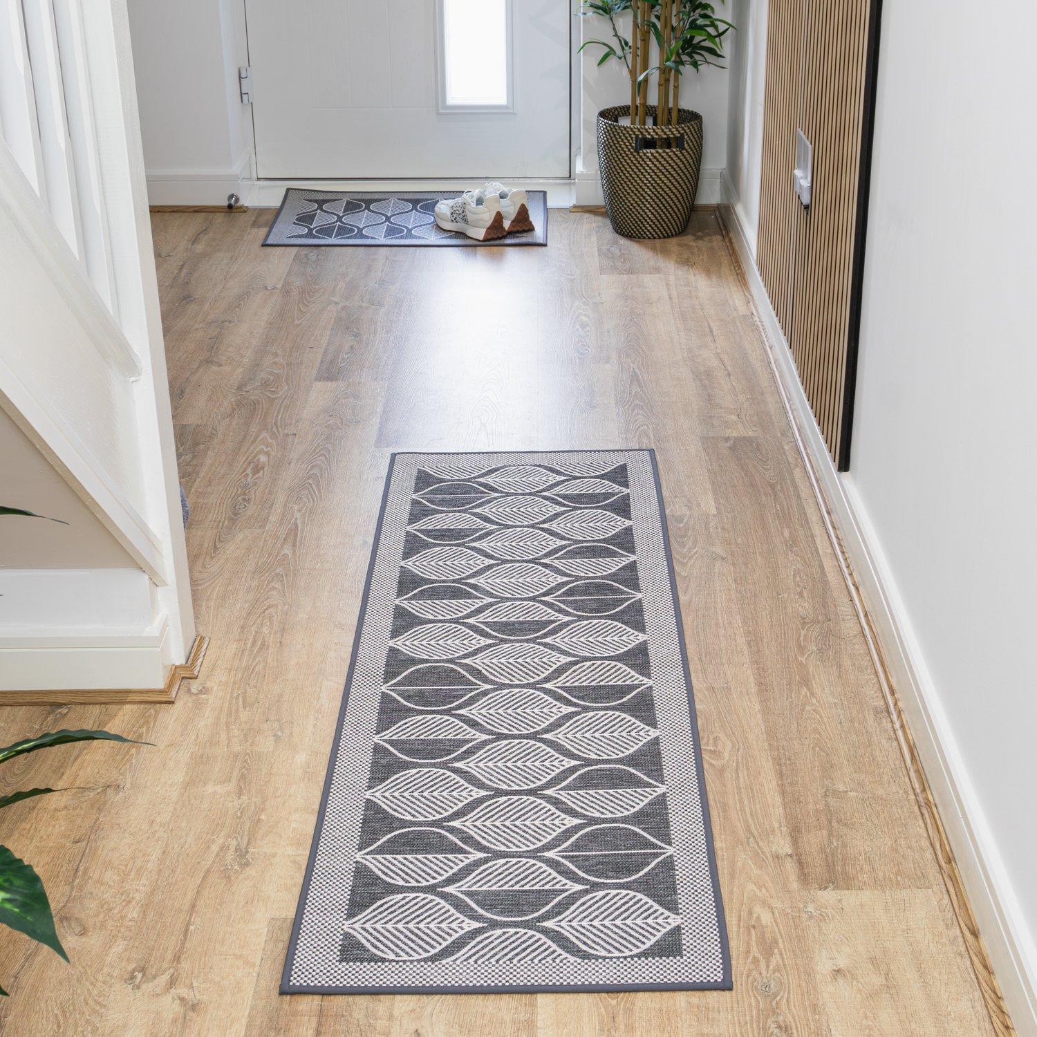 Grey - JVL - JVL Expression Machine Washable Entrance Doormat a - 10