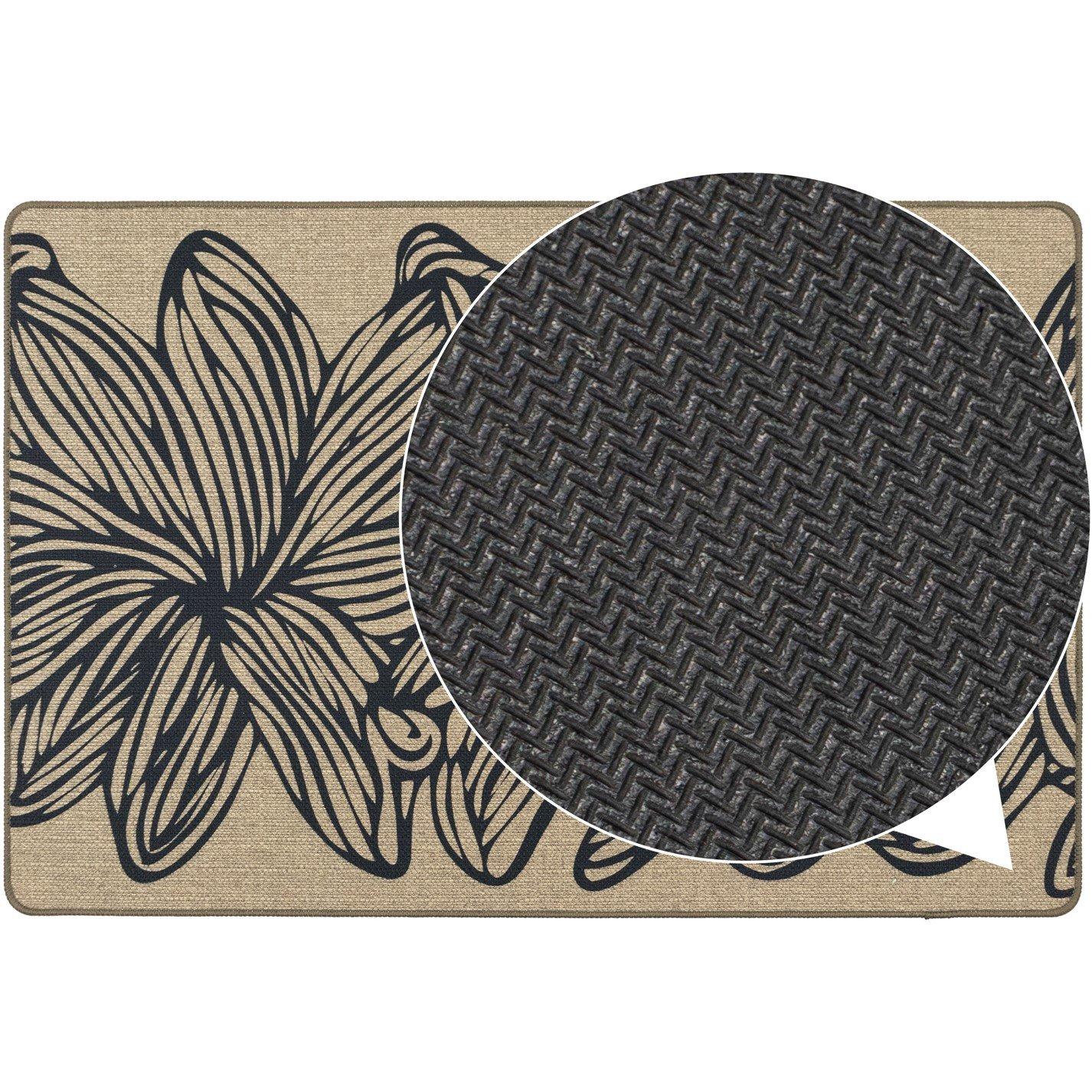 Brown - JVL - JVL Elegance Machine Washable Doormat and Runner - 8