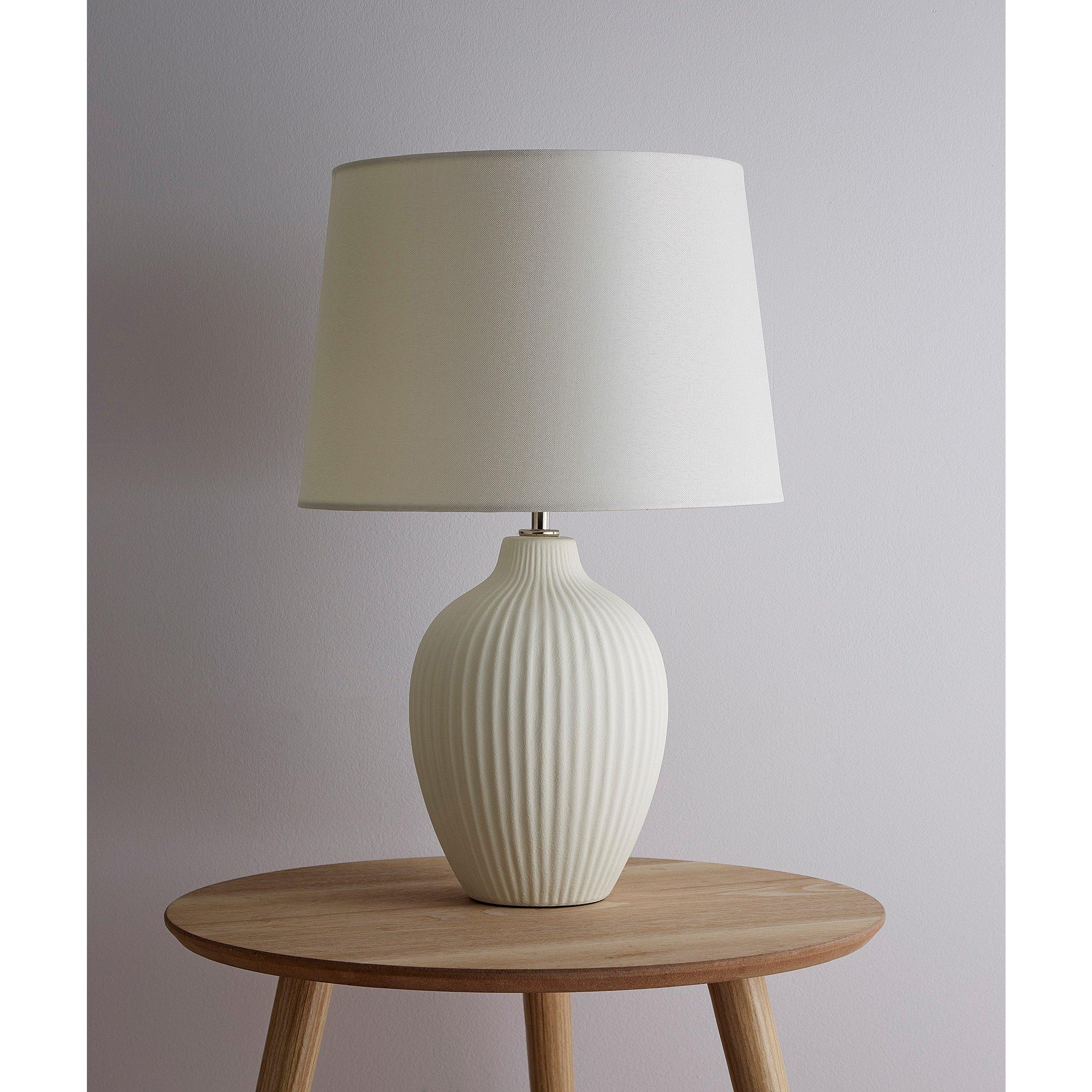 Cream - K Living - Nora 51cm Cream Ceramic Table Lamp With Matching C