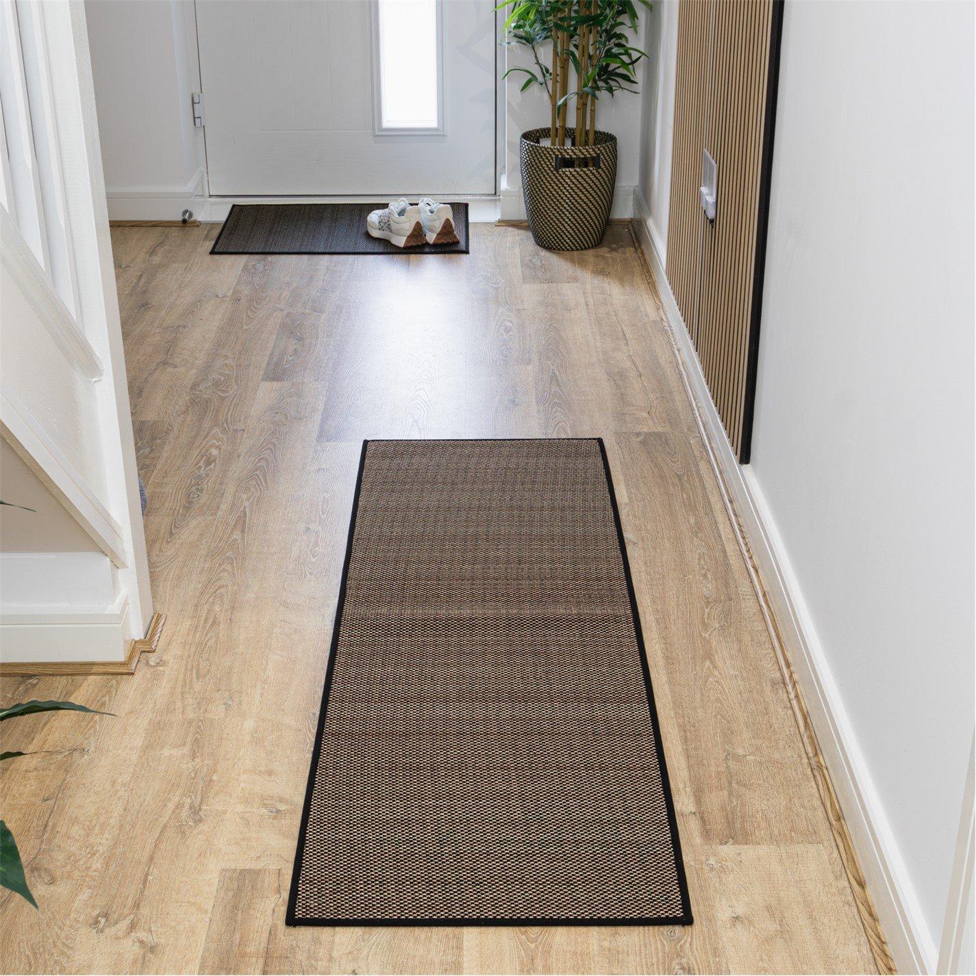Brown - JVL - Antarra Machine Washable Entrance Runner - 1