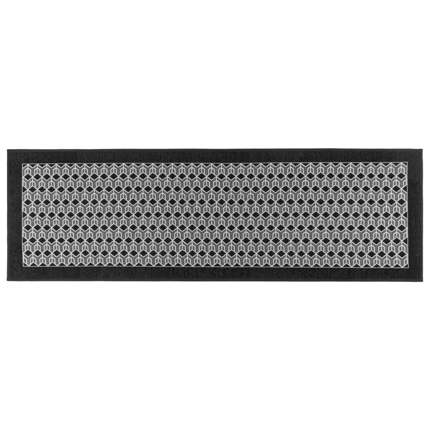 Black - JVL - JVL Allure Machine Washable Entrance Runner Doorma - 1