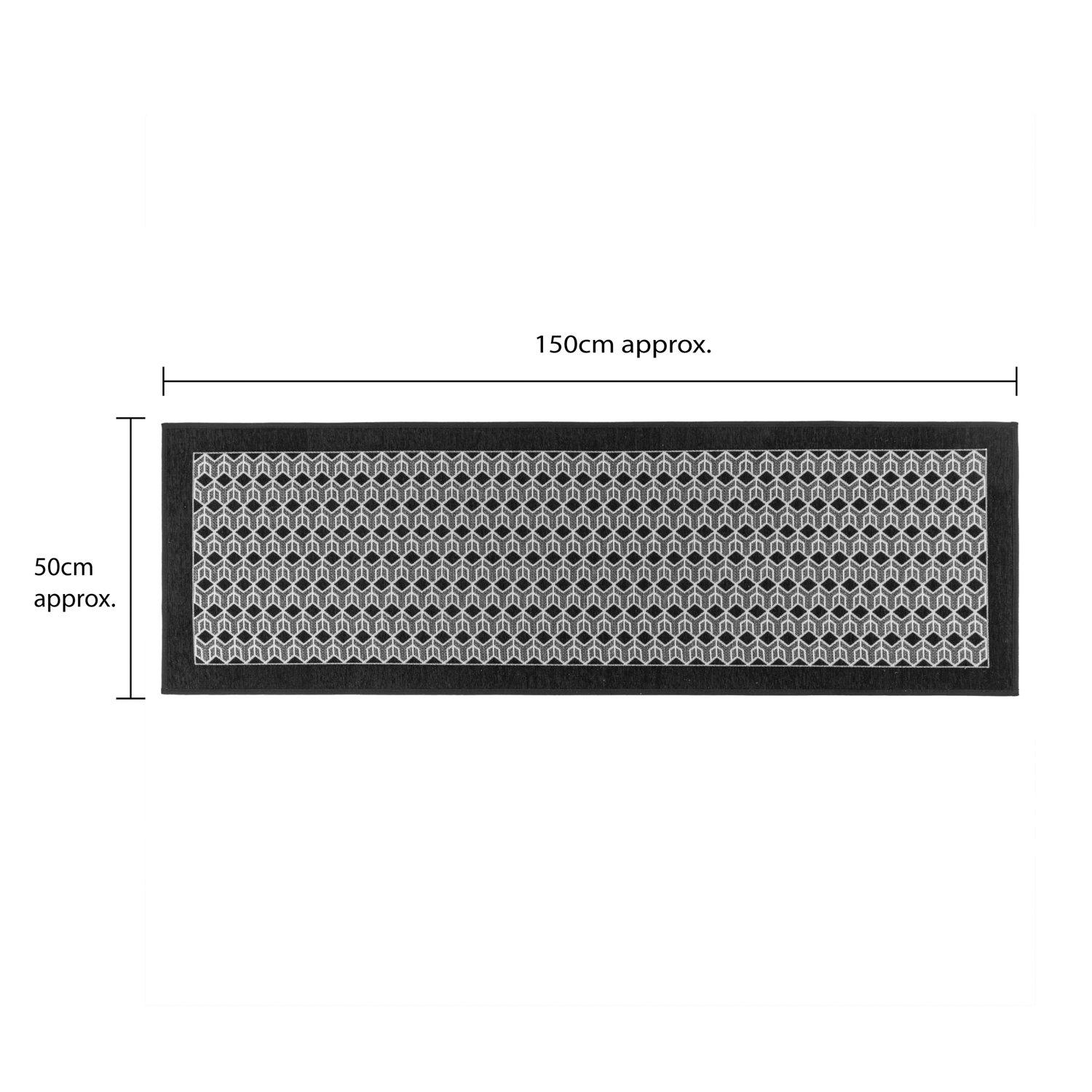 Black - JVL - JVL Allure Machine Washable Entrance Runner Doorma - 8