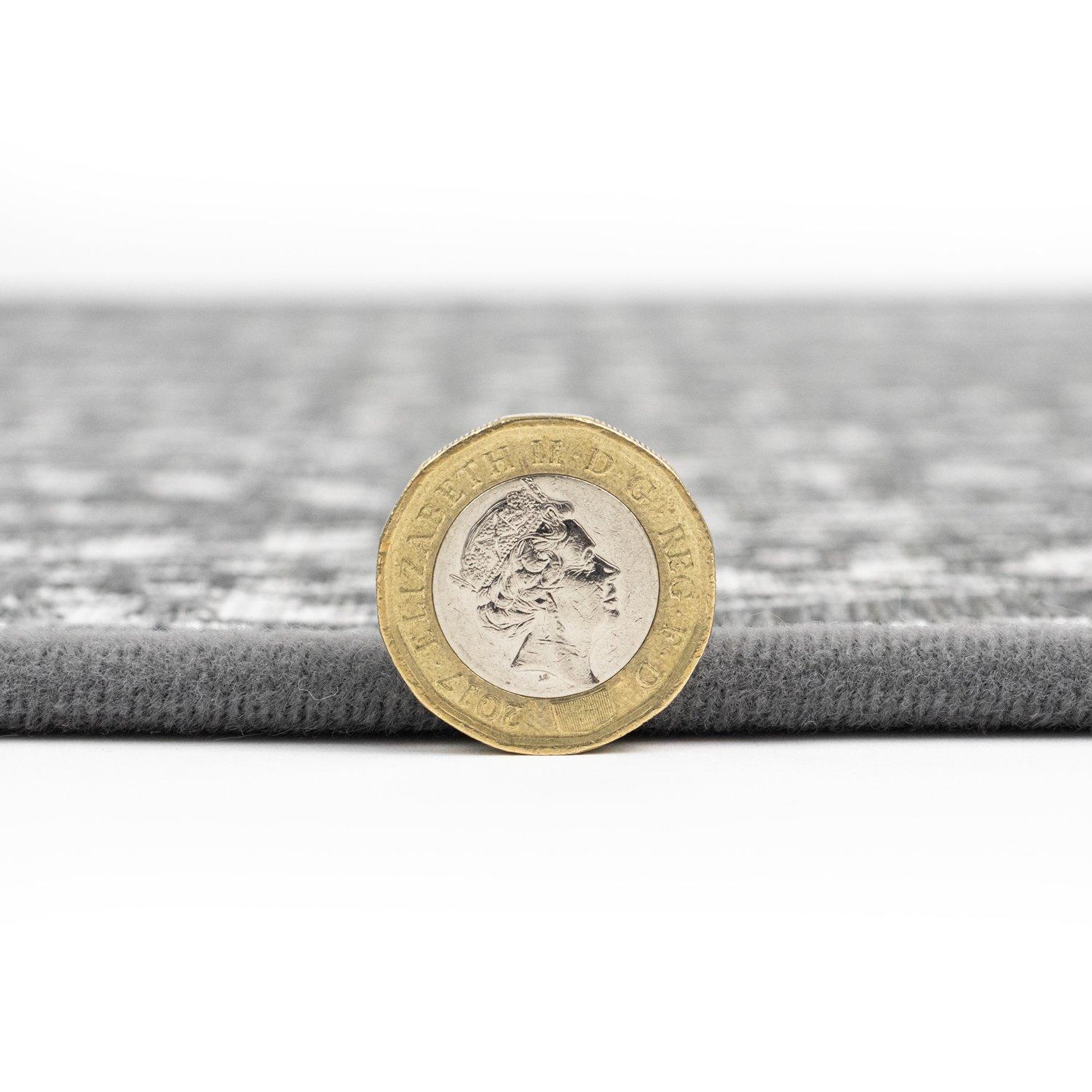 Grey - JVL - JVL Harmony Machine Washable Entrance Runner - 3