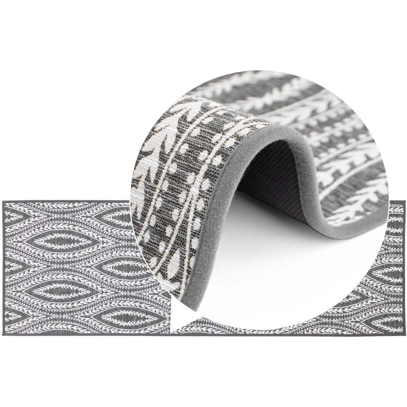 Grey - JVL - JVL Harmony Machine Washable Entrance Runner - 6