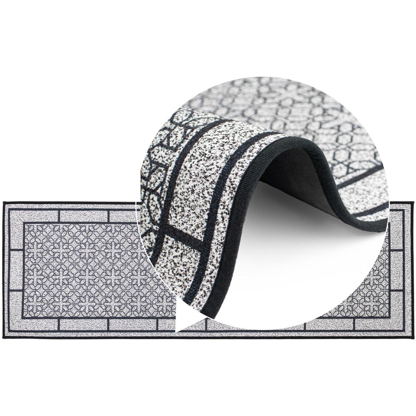 Grey - JVL - JVL Avanti Machine Washable Entrance Runner - 7