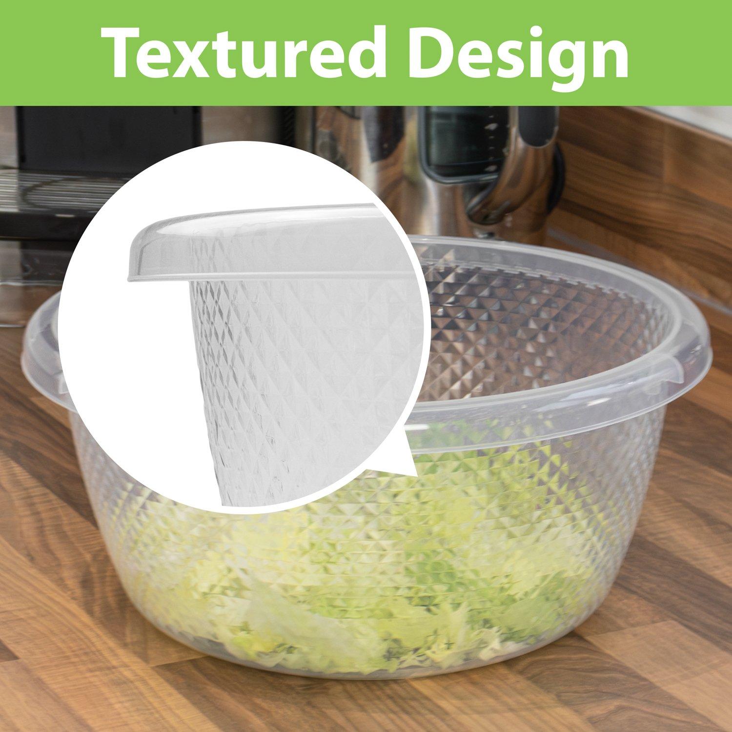 Clear - JVL - JVL Sapphire Round Serving Mixing Bowls - Set of 3 - 7