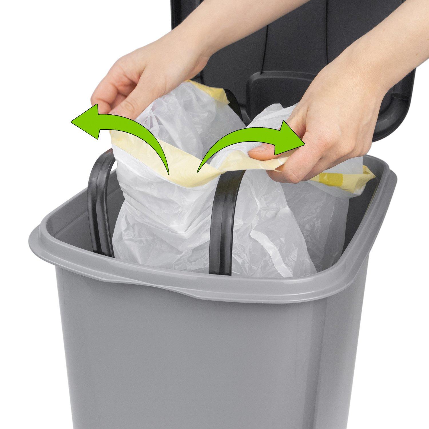 Grey - JVL - JVL Slim Pedal Bin - 10L - 11