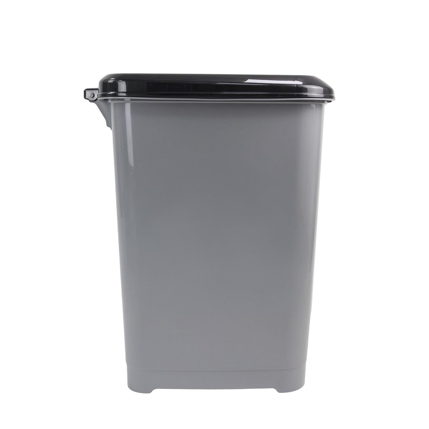 Grey - JVL - JVL Slim Pedal Bin - 10L - 4
