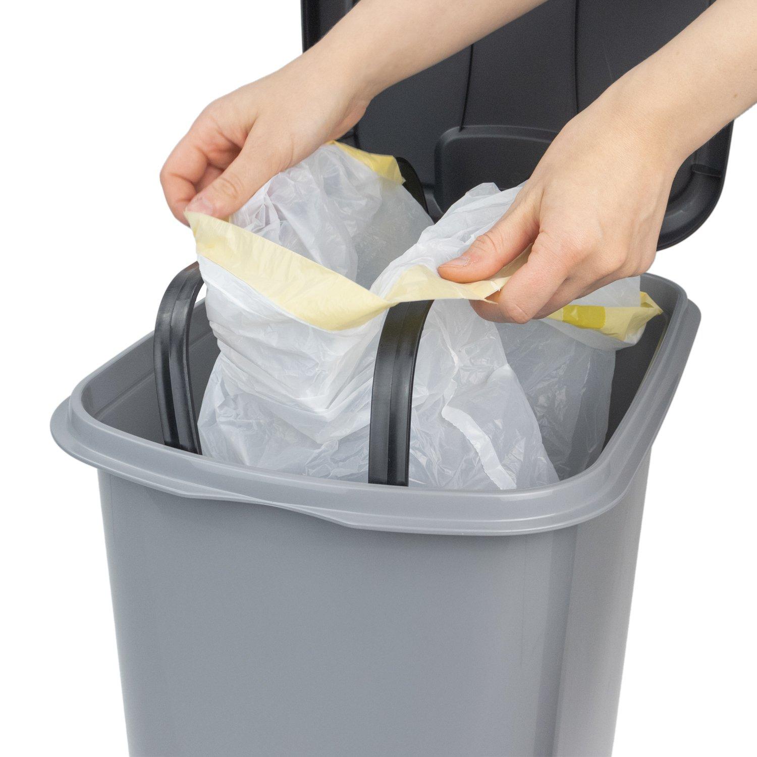 Grey - JVL - JVL Slim Pedal Bin - 15L - 9