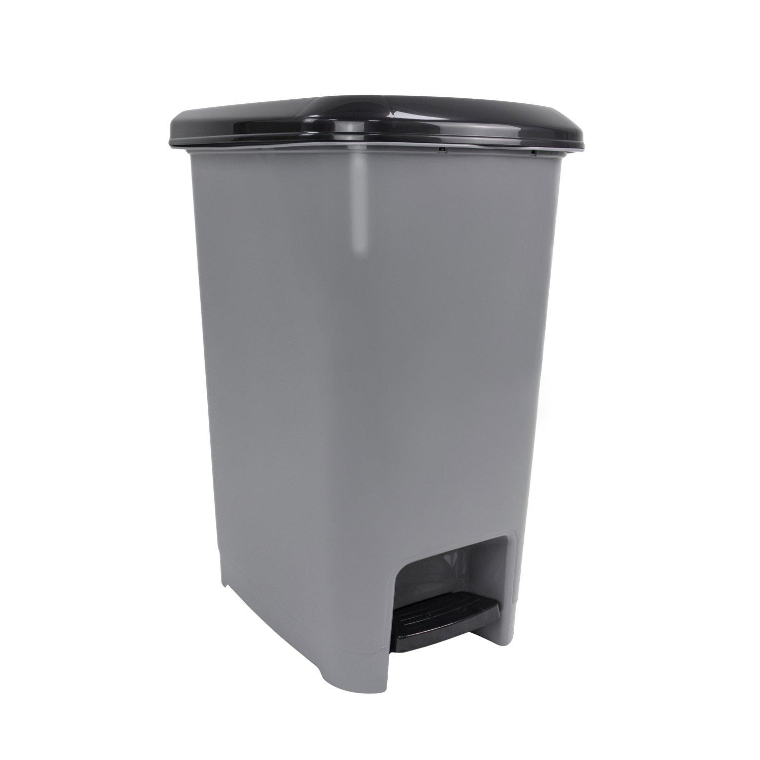 Grey - JVL - JVL Slim Pedal Bin - 60L - 2