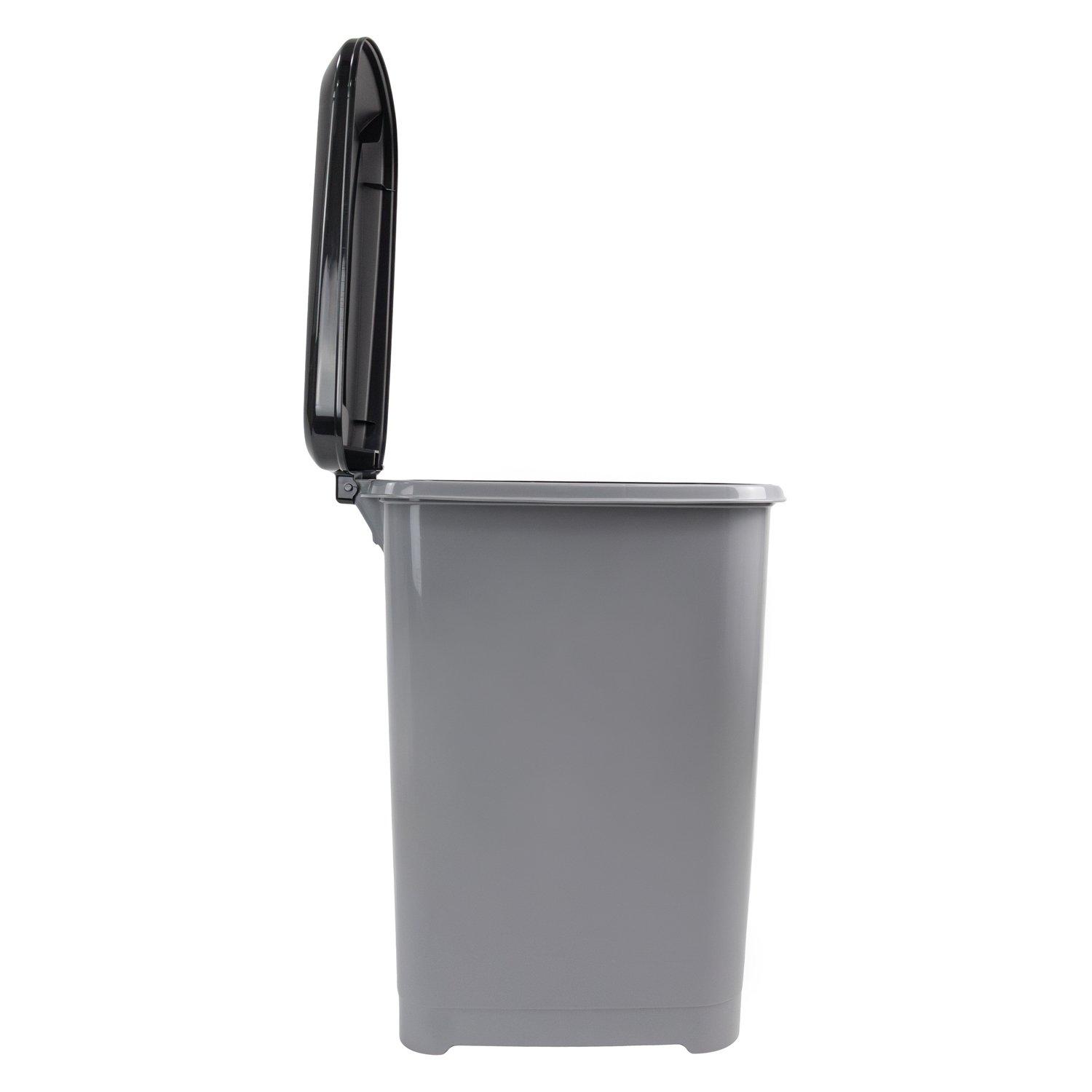 Grey - JVL - JVL Slim Pedal Bin - 60L - 3