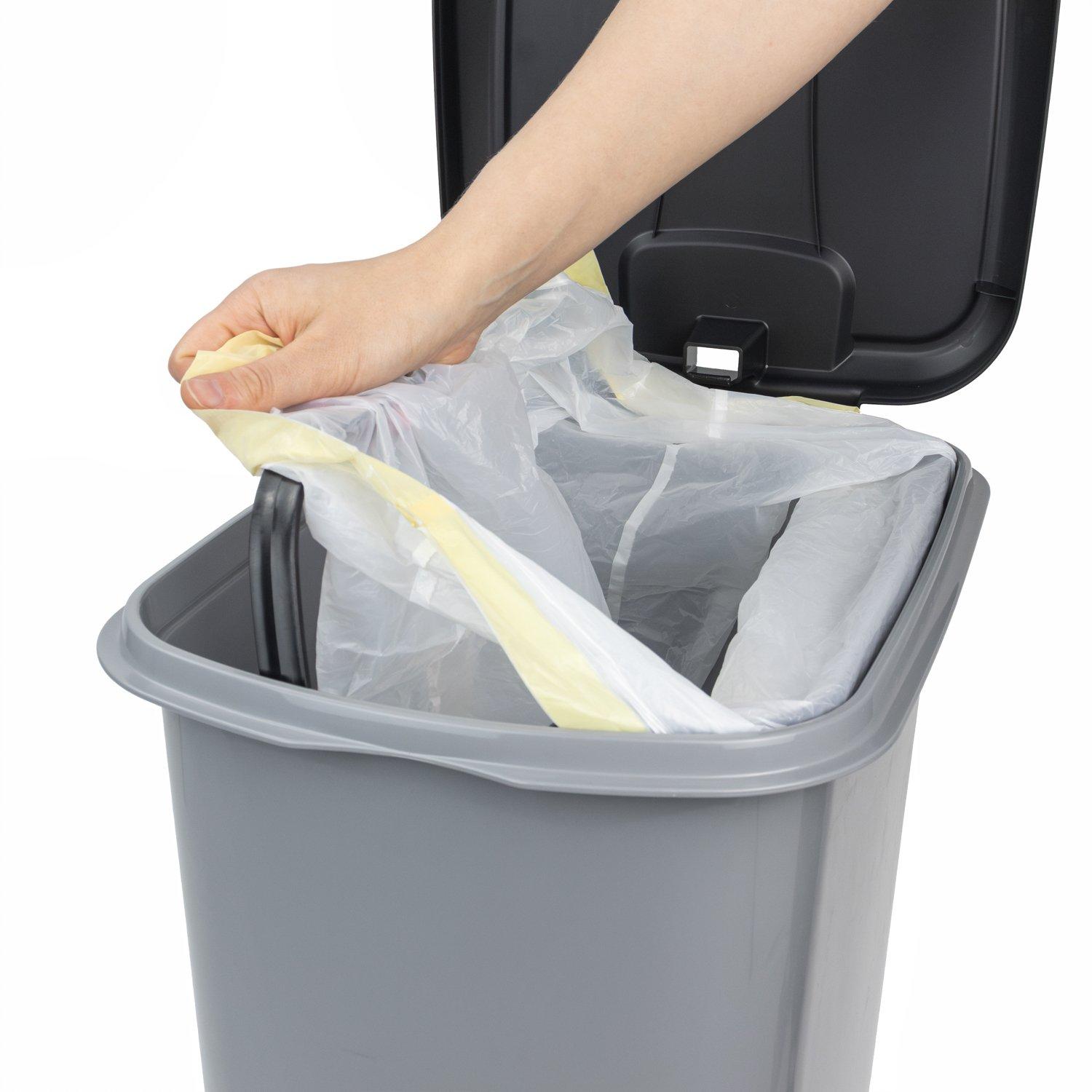 Grey - JVL - JVL Slim Pedal Bin - 60L - 10