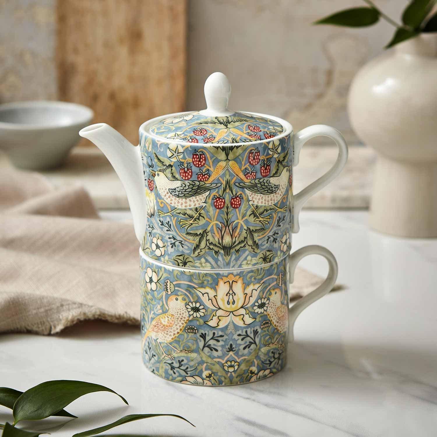 Blue - Spode - Morris & Co. Strawberry Thief Tea for One - 5