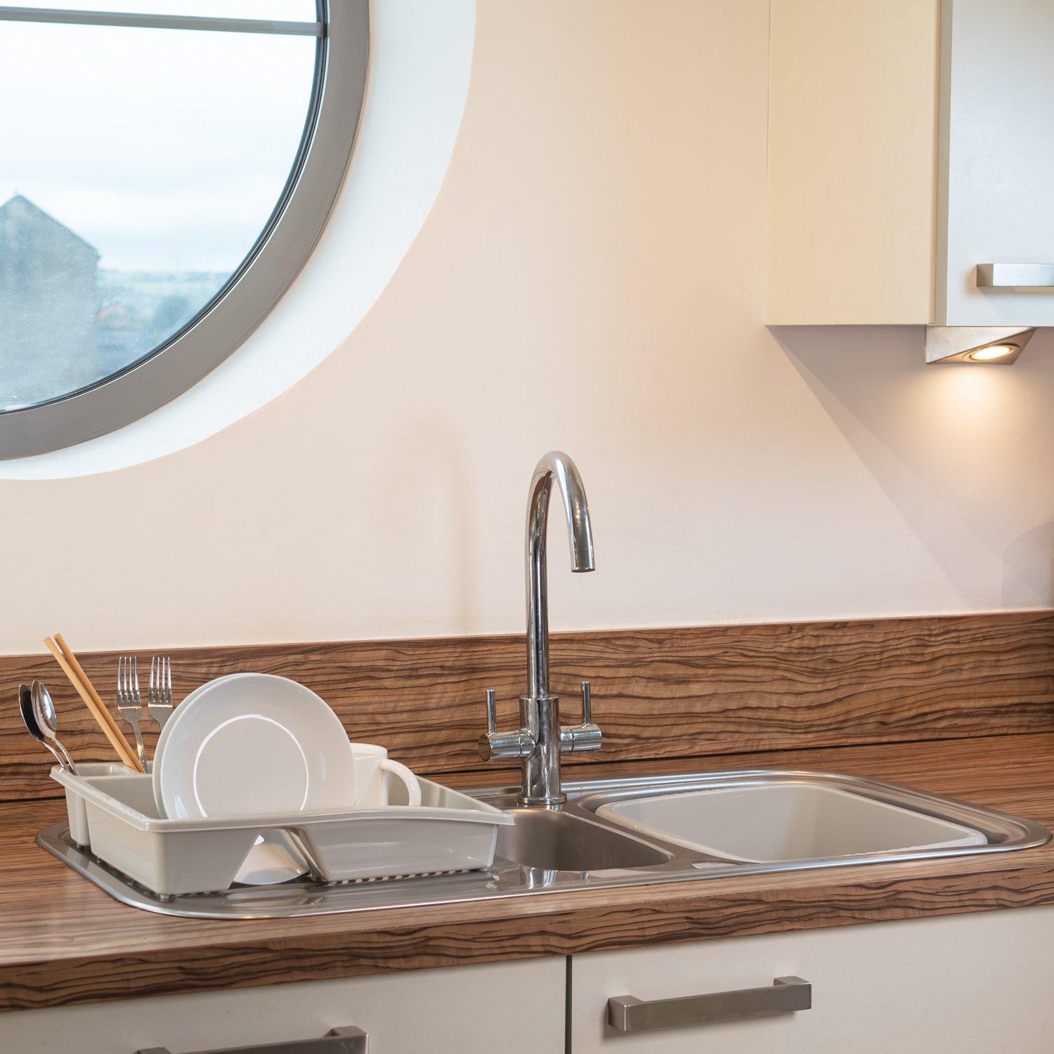 Clear - JVL - JVL Plastic Dish Drainer and Rectangular Washing U - 2