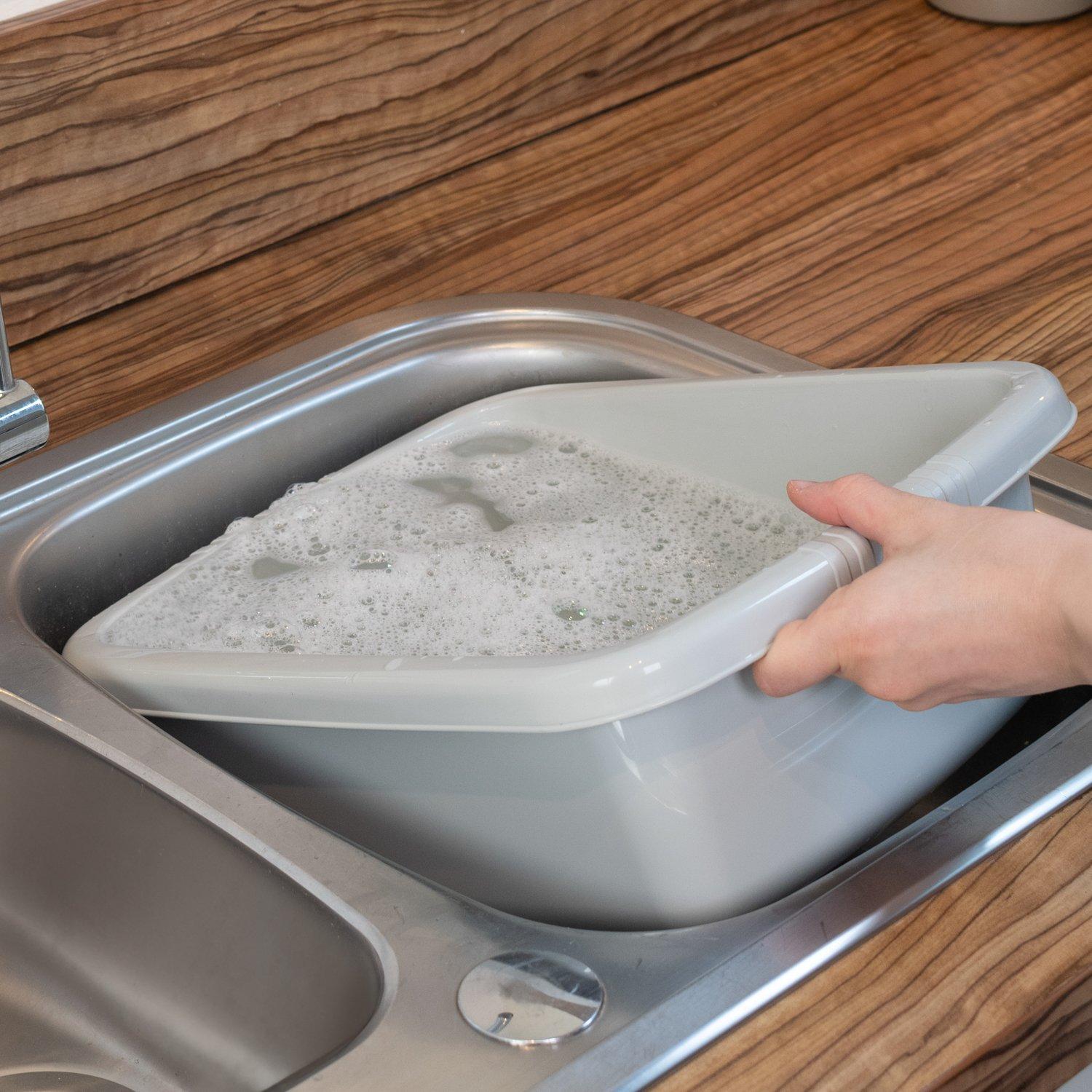 Grey - JVL - JVL Plastic Washing Up Cleaning Bowls  - Set of 3 - 5